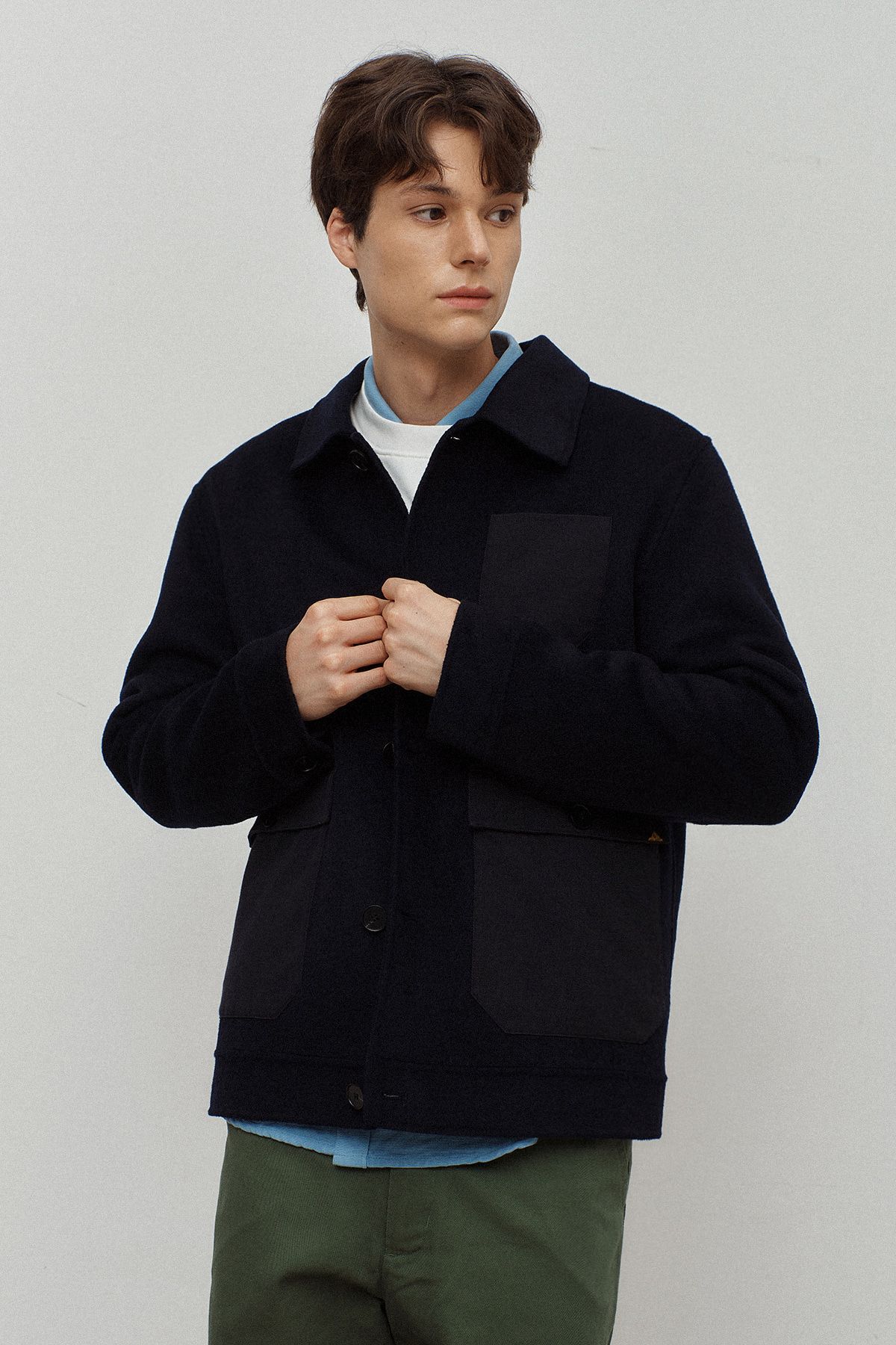 르몽생미셸(LE MONT ST MICHEL) VERDADERO – WOOL JACKET_Navy
