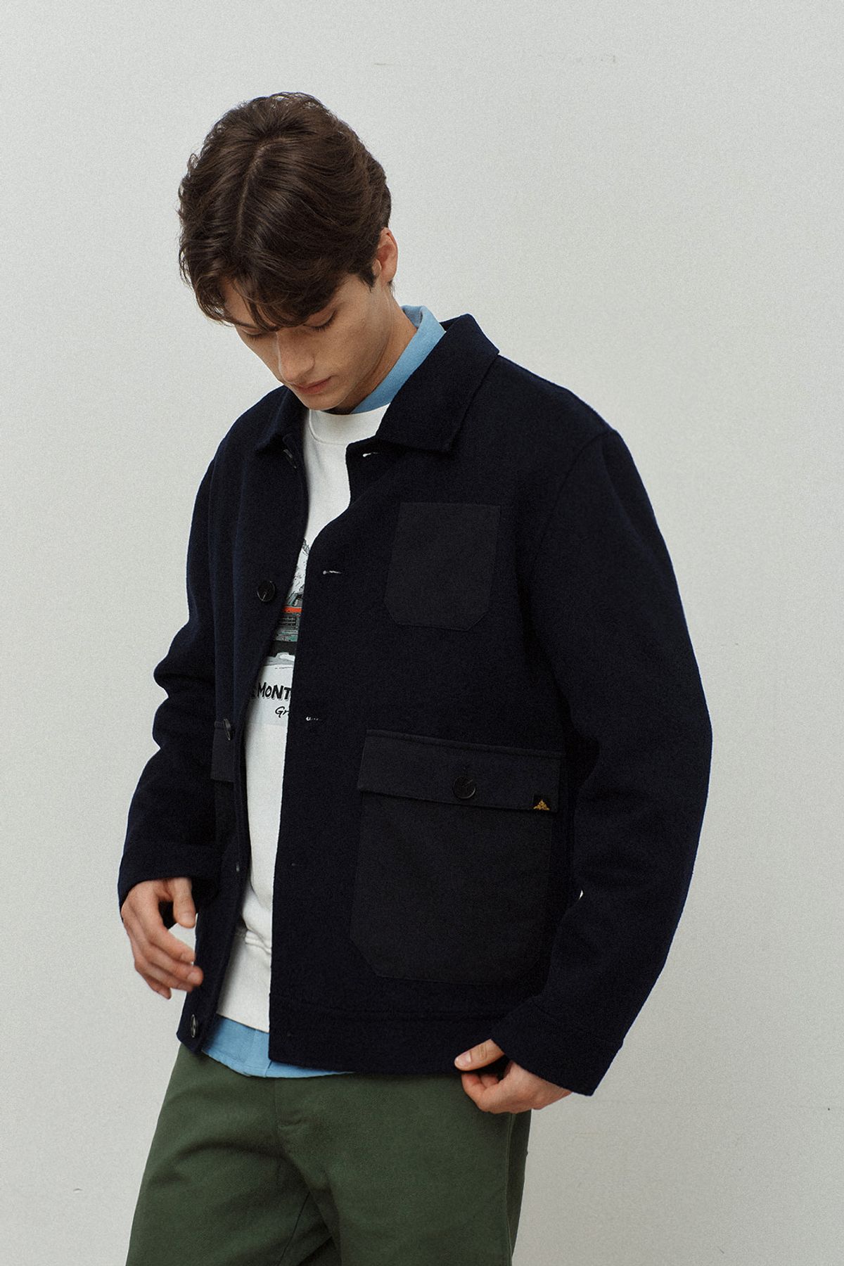 르몽생미셸(LE MONT ST MICHEL) VERDADERO – WOOL JACKET_Navy