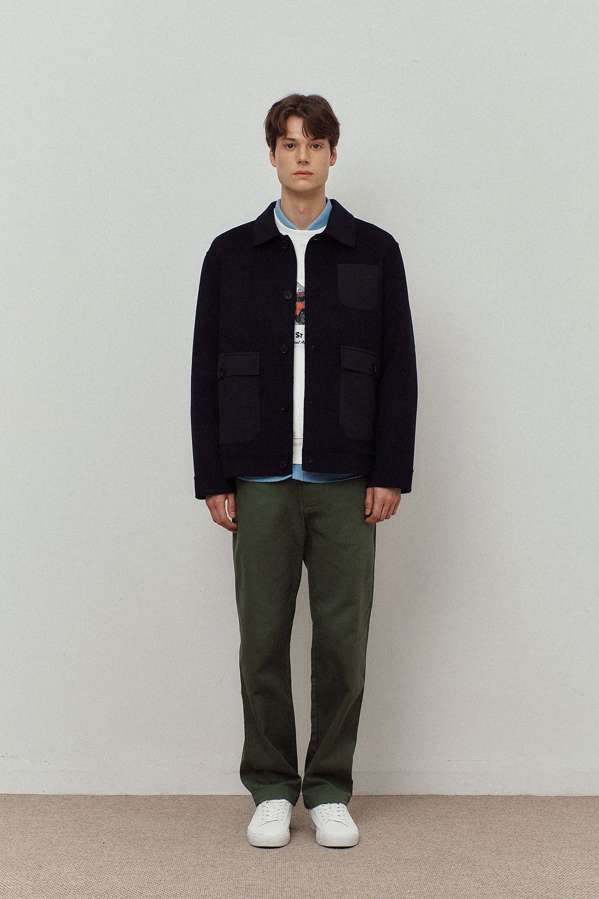 르몽생미셸(LE MONT ST MICHEL) VERDADERO – WOOL JACKET_Navy