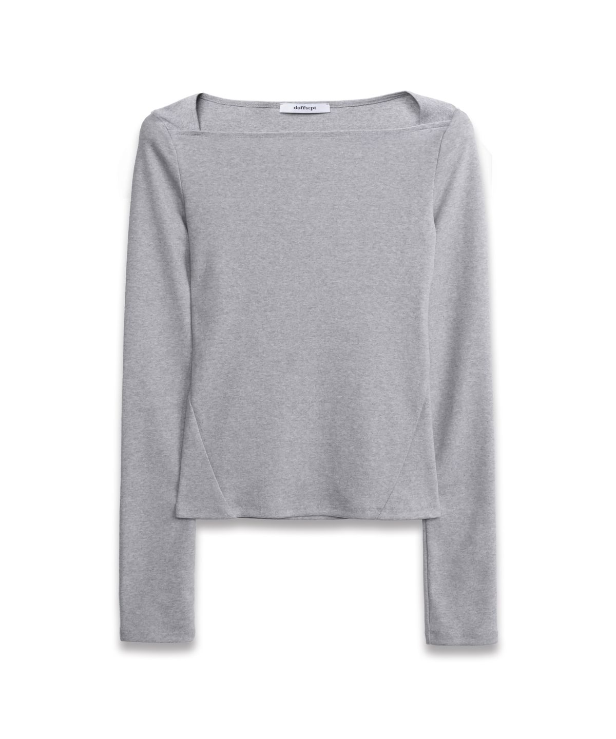도프셉(DOFFSEPT) Line Boat Neck Long Sleeve in Grey
