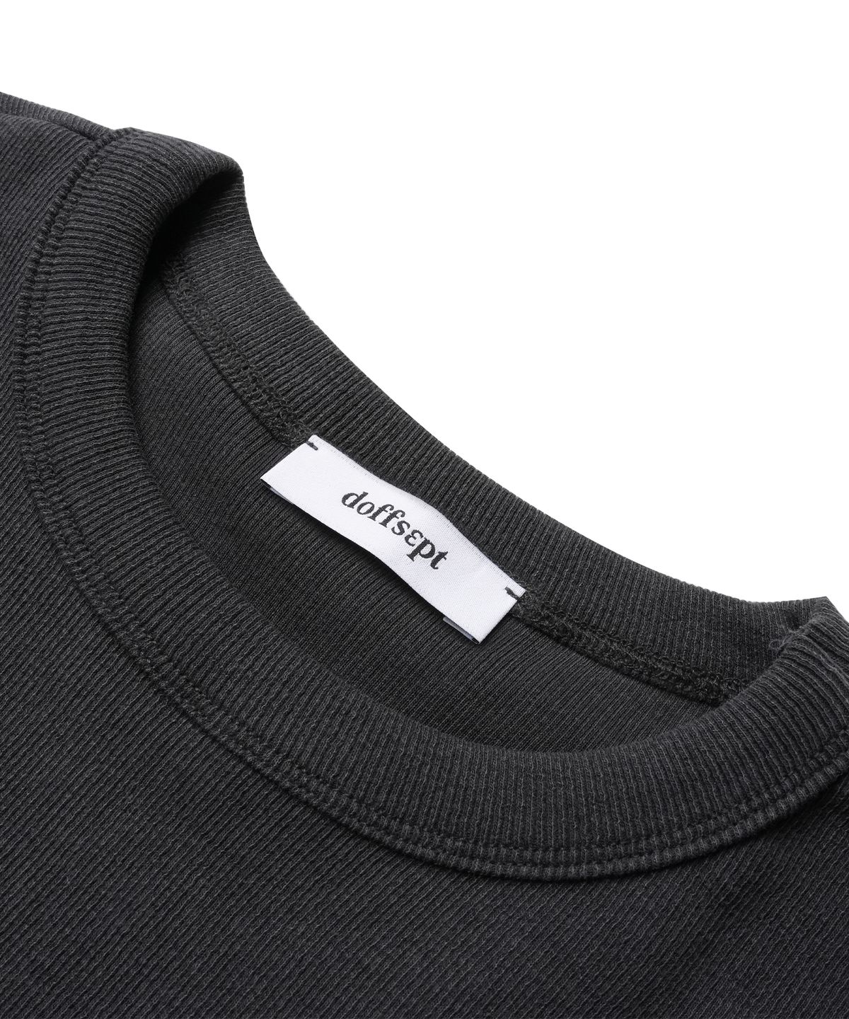도프셉(DOFFSEPT) Reverse Lettering Long Sleeve in Charcoal