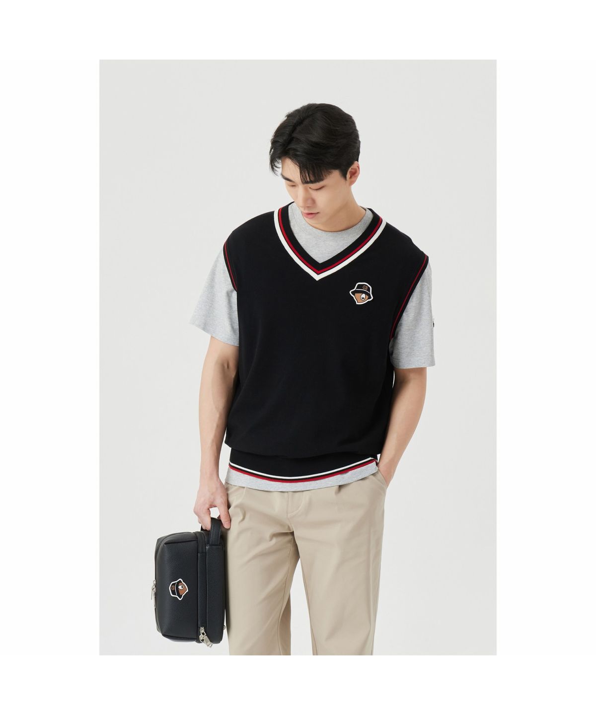 골든베어(GOLDEN BEAR) (U) Essential Crew neck T-shirt G4TAM26211GYX