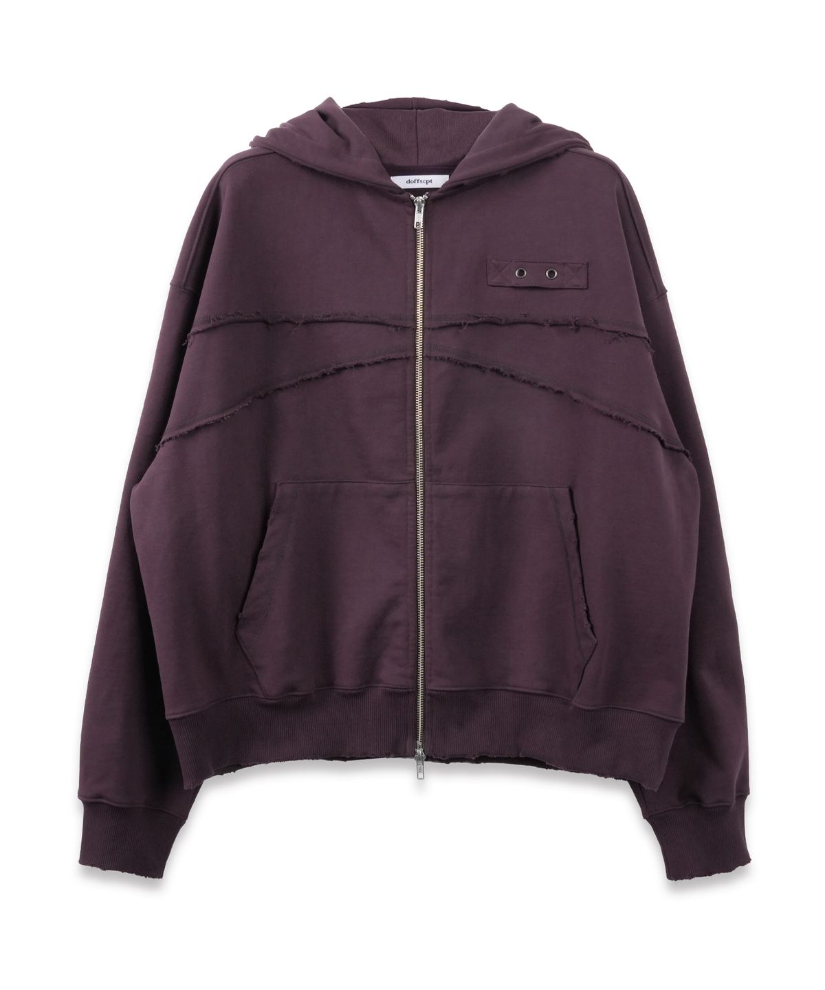 도프셉(DOFFSEPT) Eyelet Vintage Hoodie Zip-Up in Purple
