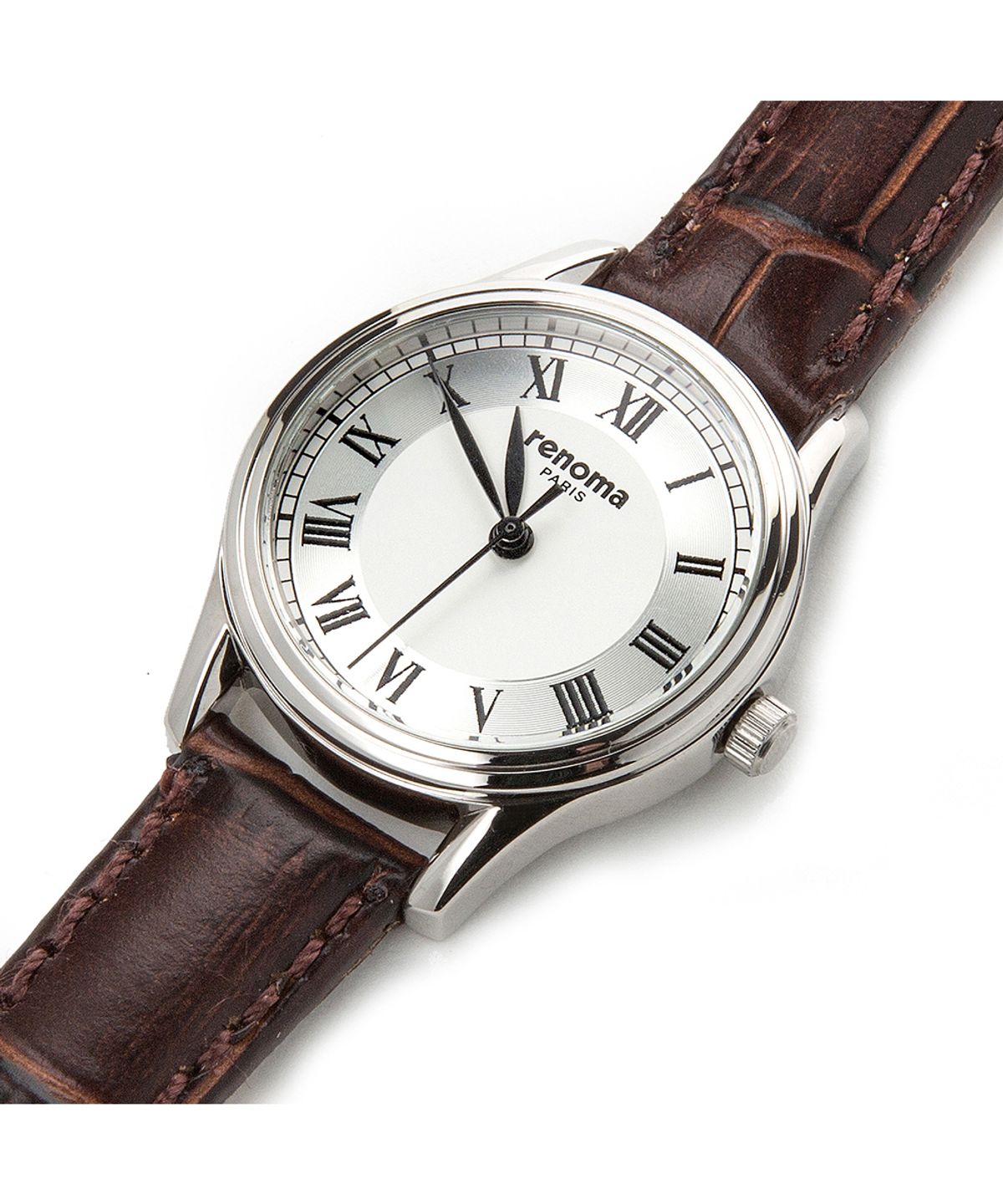 레노마 시계(RENOMA WATCH) 클래식 모던 아라비아숫자 여성 가죽시계 RE5105LWHBR