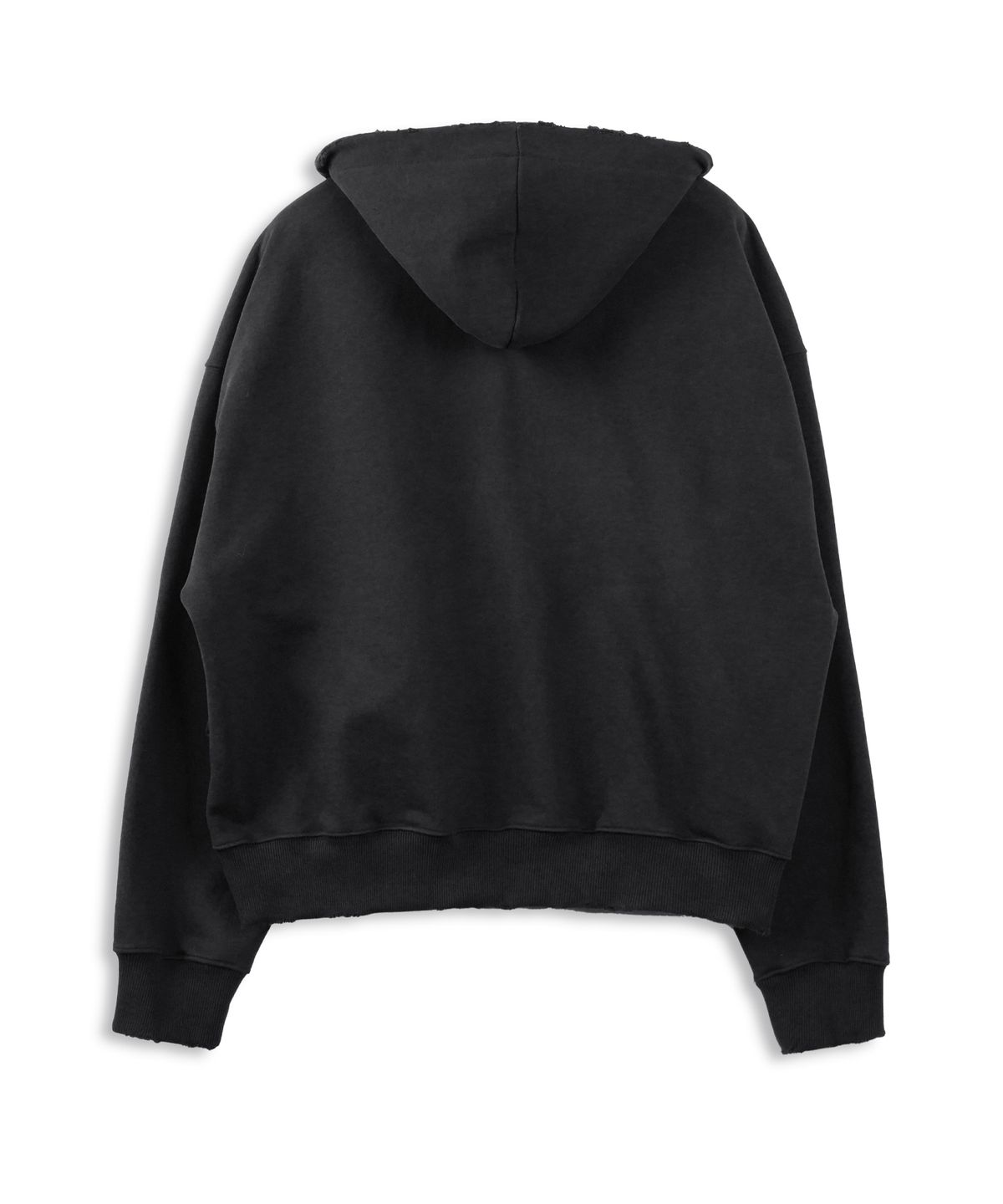 도프셉(DOFFSEPT) Eyelet Vintage Hoodie Zip-Up in Black