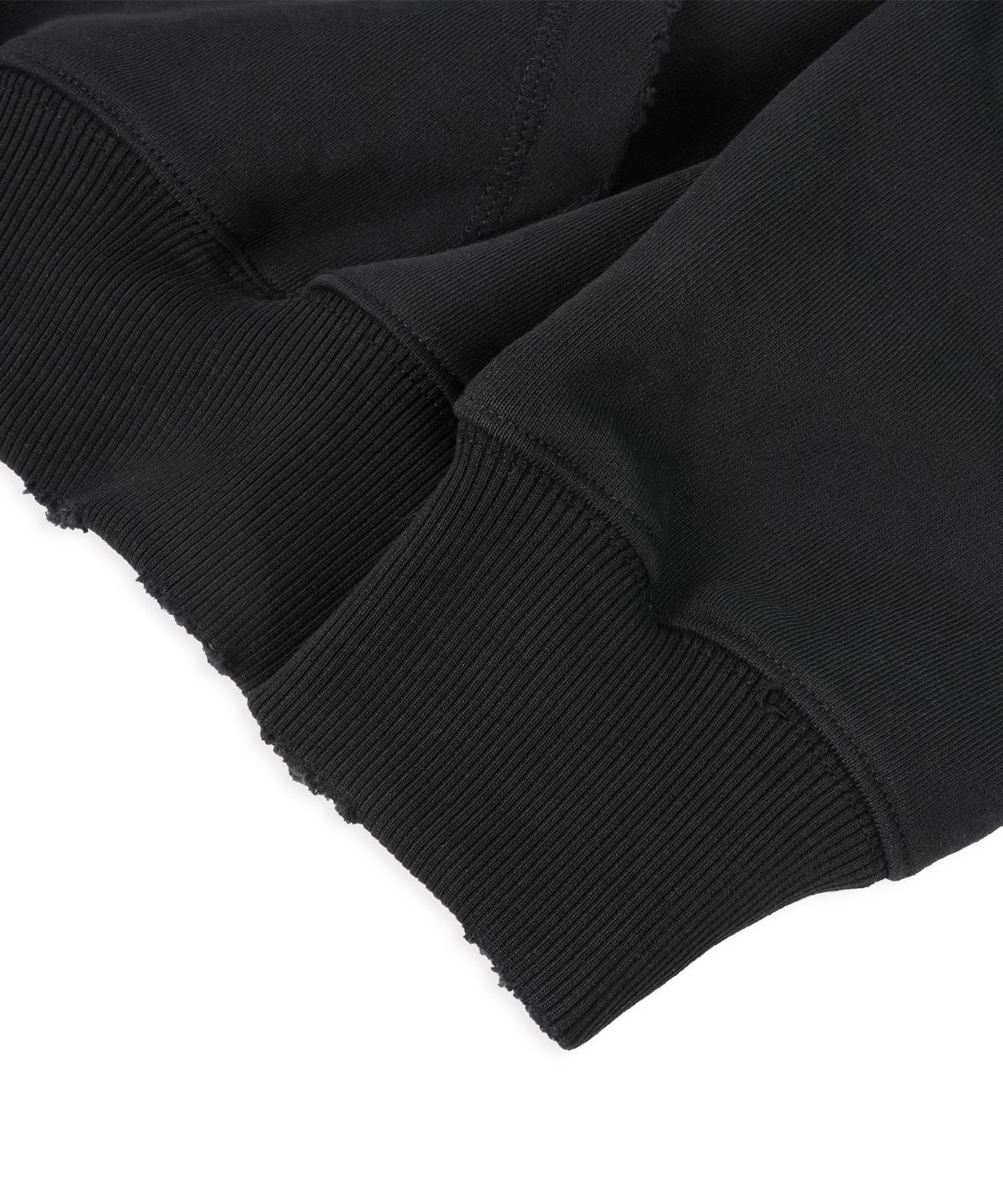 도프셉(DOFFSEPT) Eyelet Vintage Hoodie Zip-Up in Black