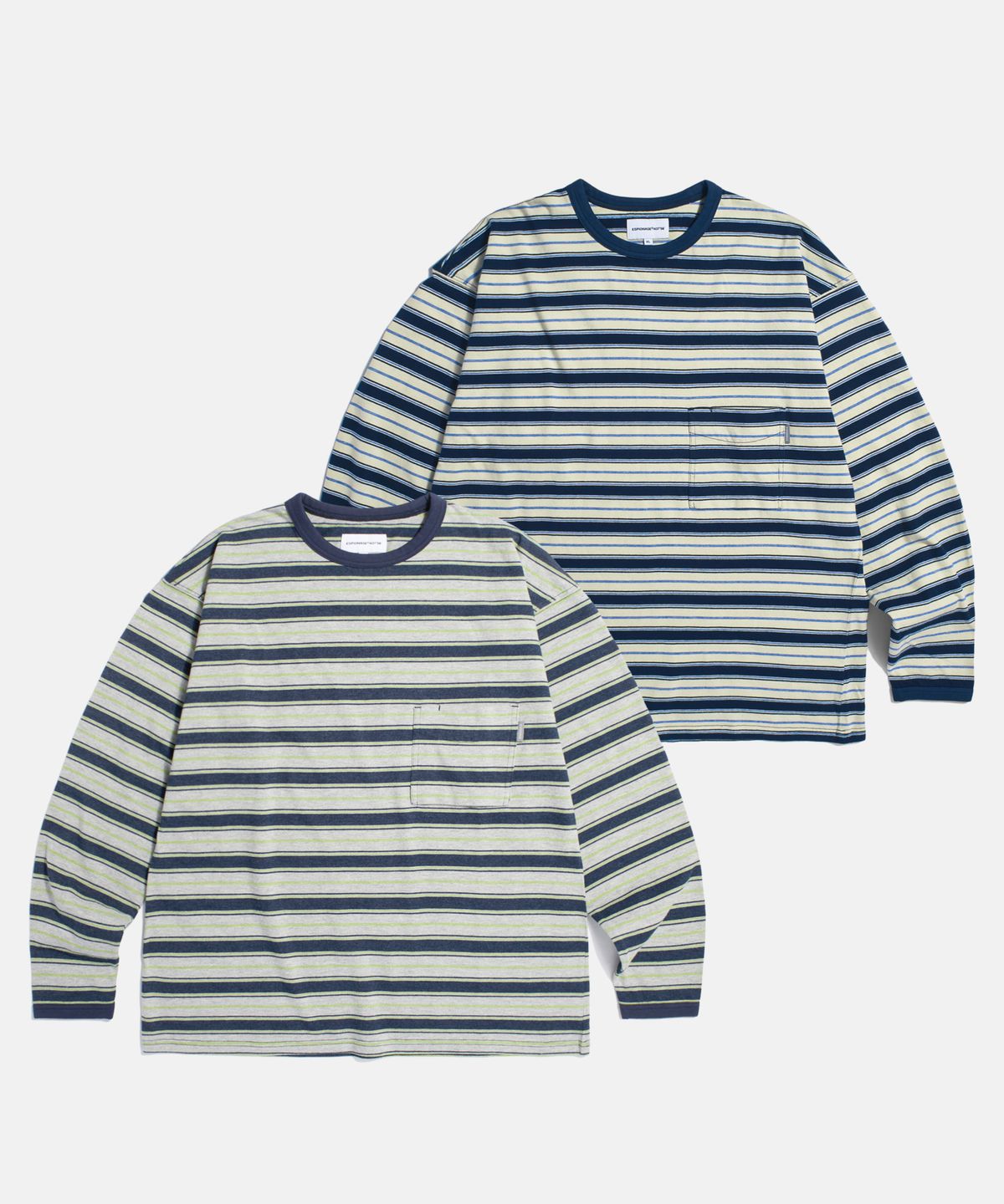 에스피오나지(ESPIONAGE) Multi Border L/S Tee Grey