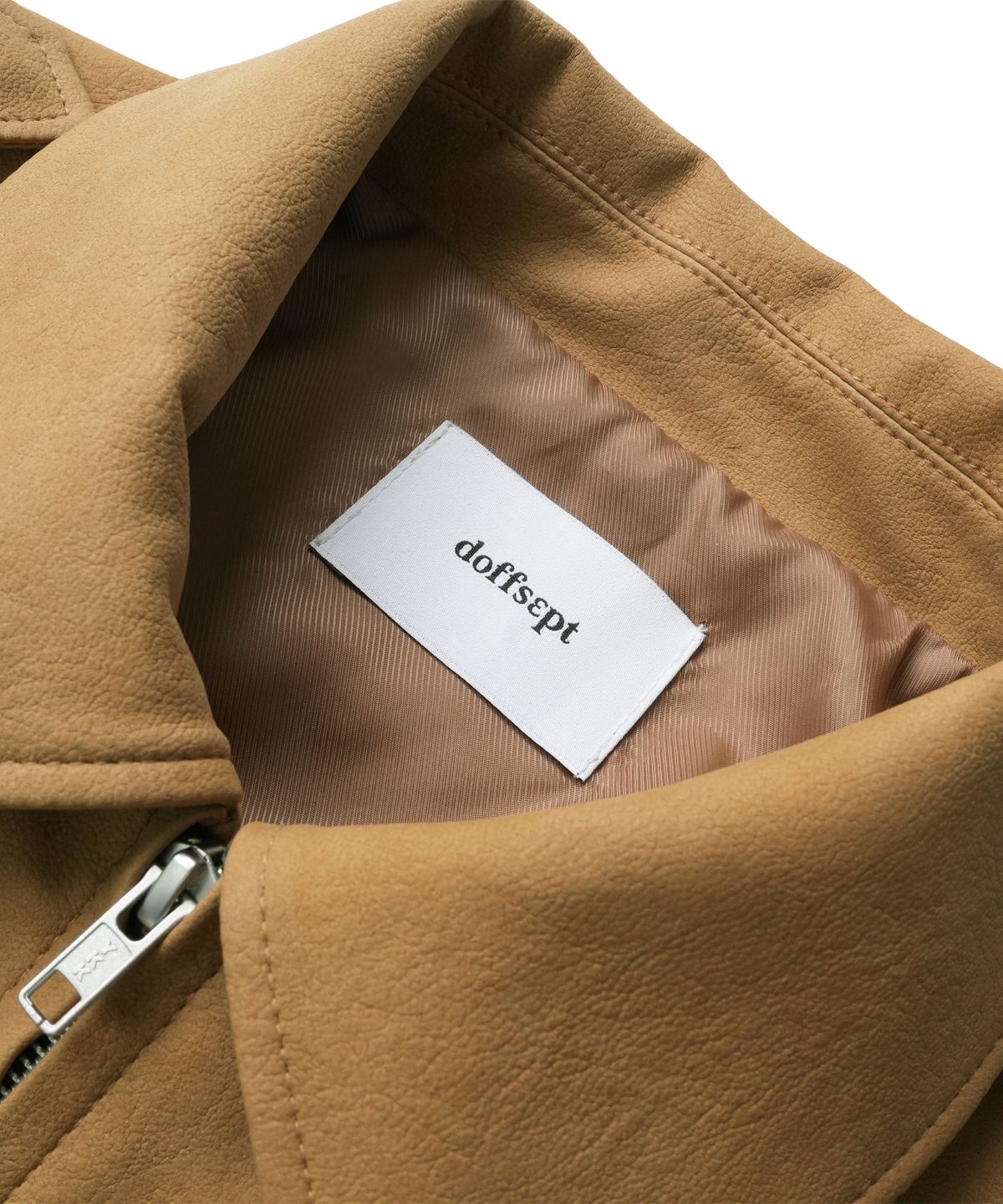도프셉(DOFFSEPT) Overfit Epaulet Leather Jacket in Camel