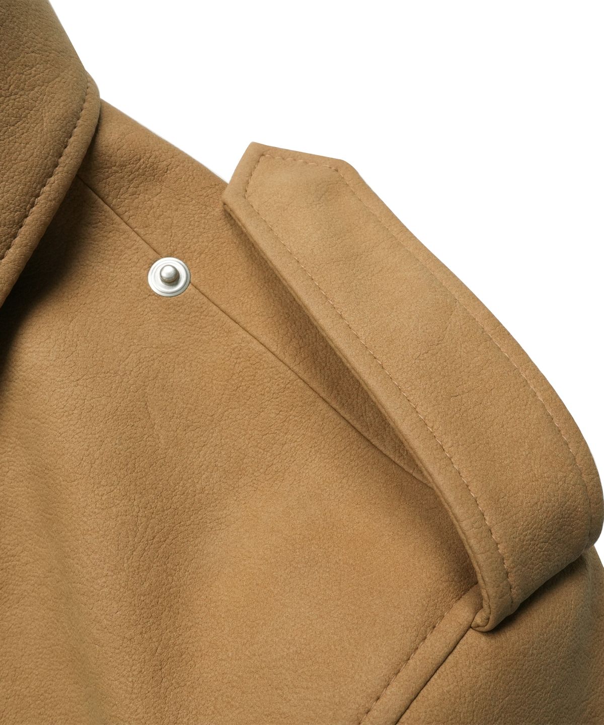도프셉(DOFFSEPT) Overfit Epaulet Leather Jacket in Camel