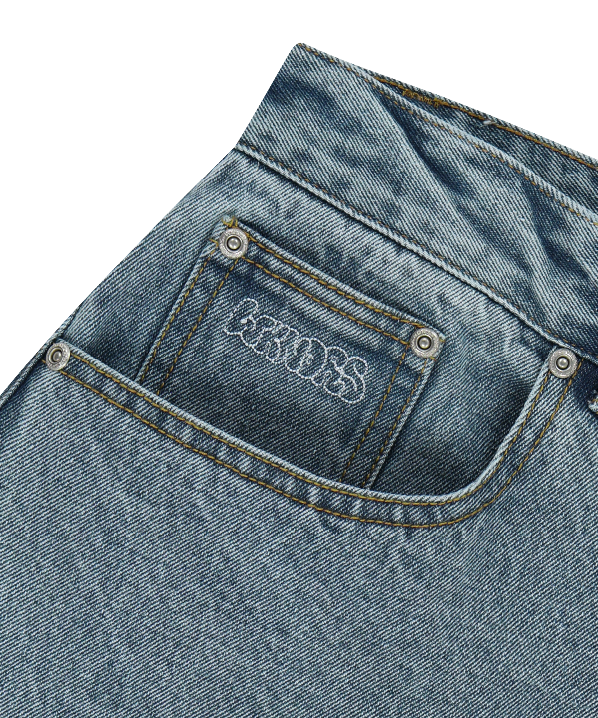위캔더스(WKNDRS) GRAFFITI BAGGY DENIM PANTS (L.DENIM)