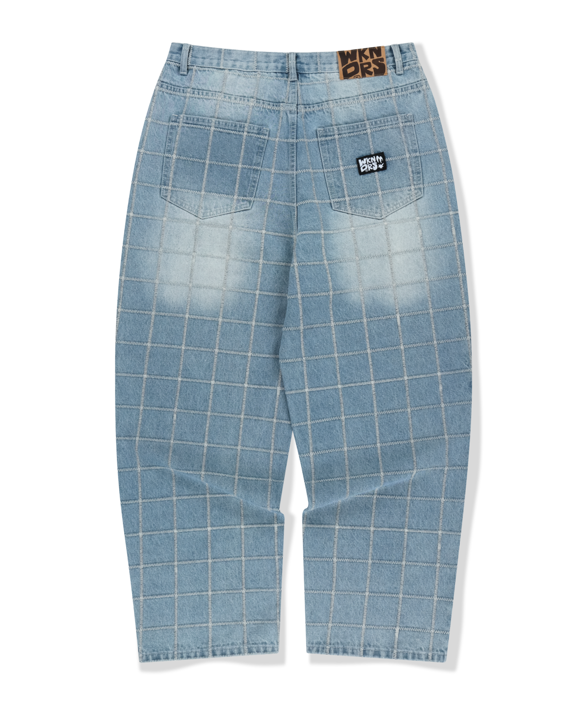 위캔더스(WKNDRS) ZIGZAG STITCHED DENIM PANTS (L.DENIM)