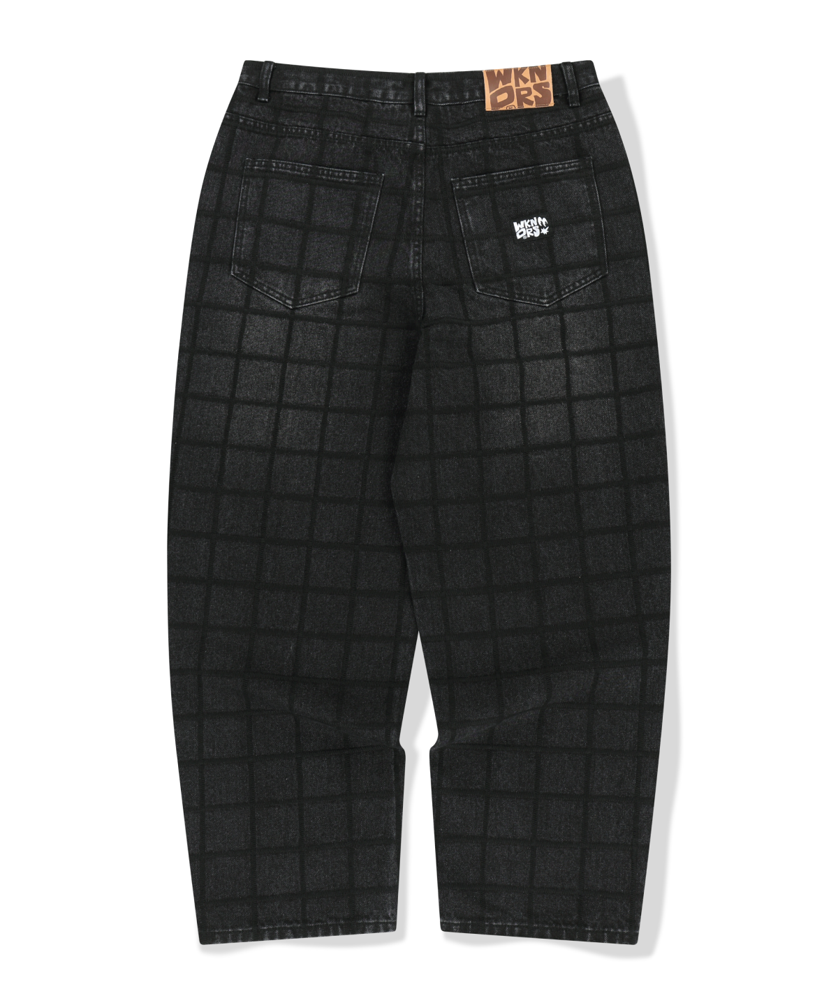 위캔더스(WKNDRS) ZIGZAG STITCHED DENIM PANTS (GREY)