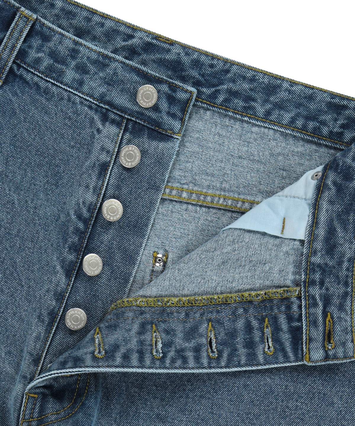 위캔더스(WKNDRS) BUTTON-FLY DENIM PANTS (DENIM)