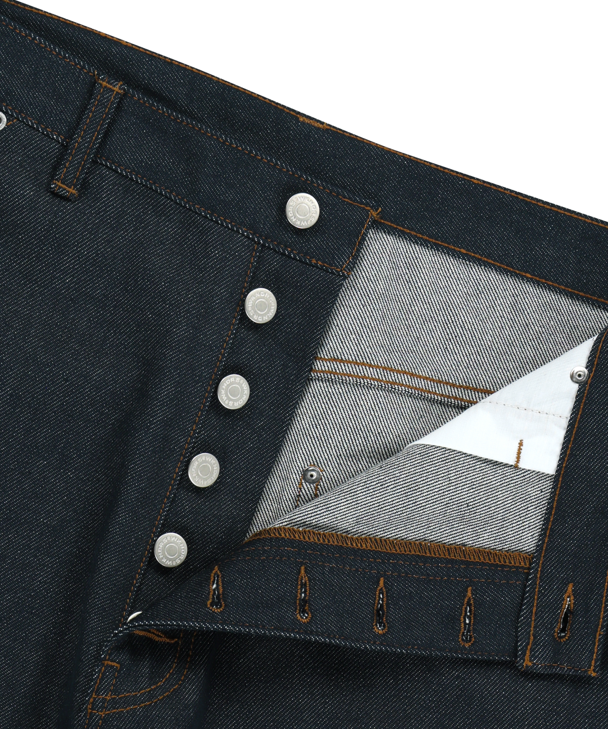 위캔더스(WKNDRS) BUTTON-FLY DENIM PANTS (D.BLUE)