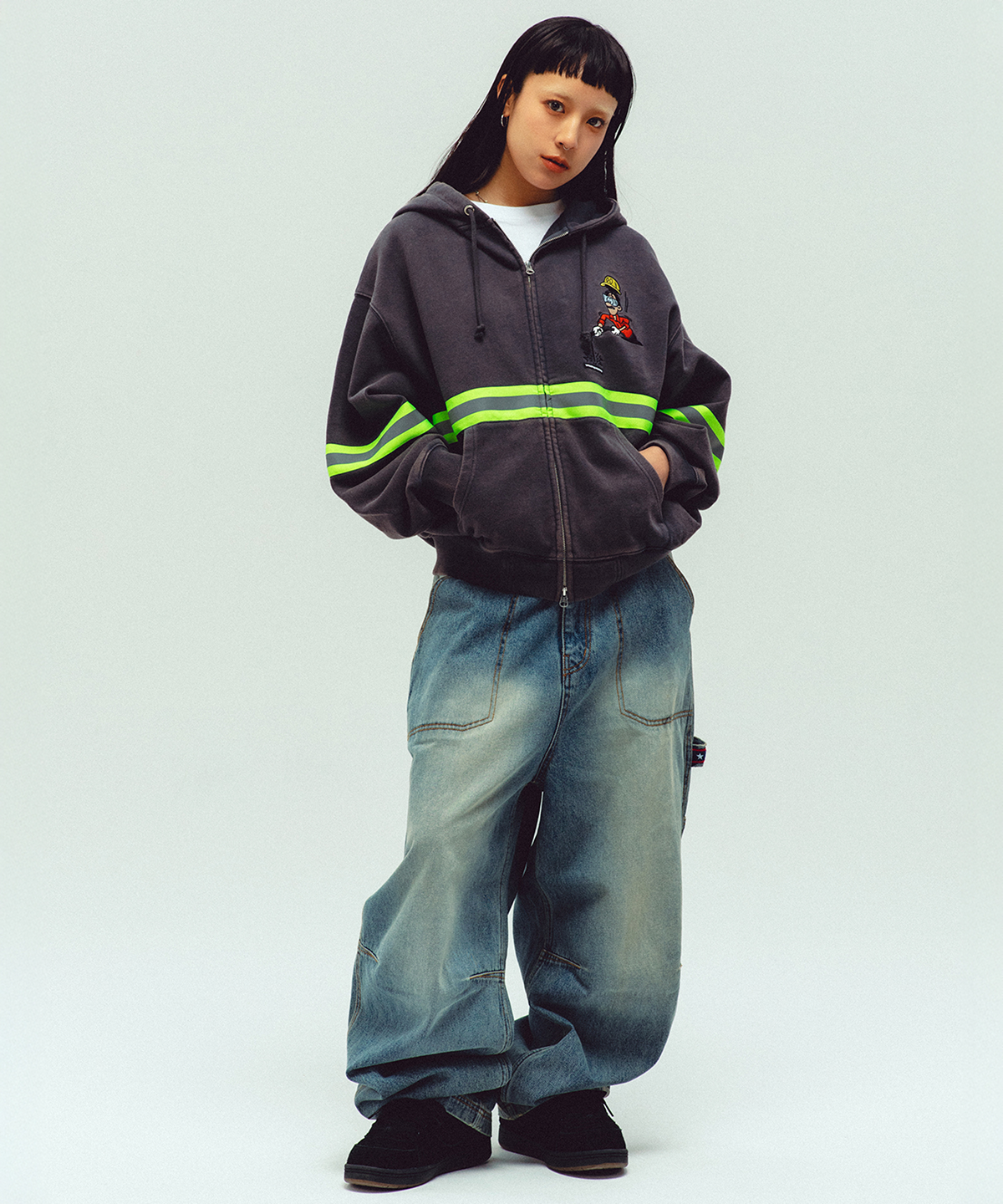 위캔더스(WKNDRS) WIDE LOW CARPENTER PANTS (DENIM)