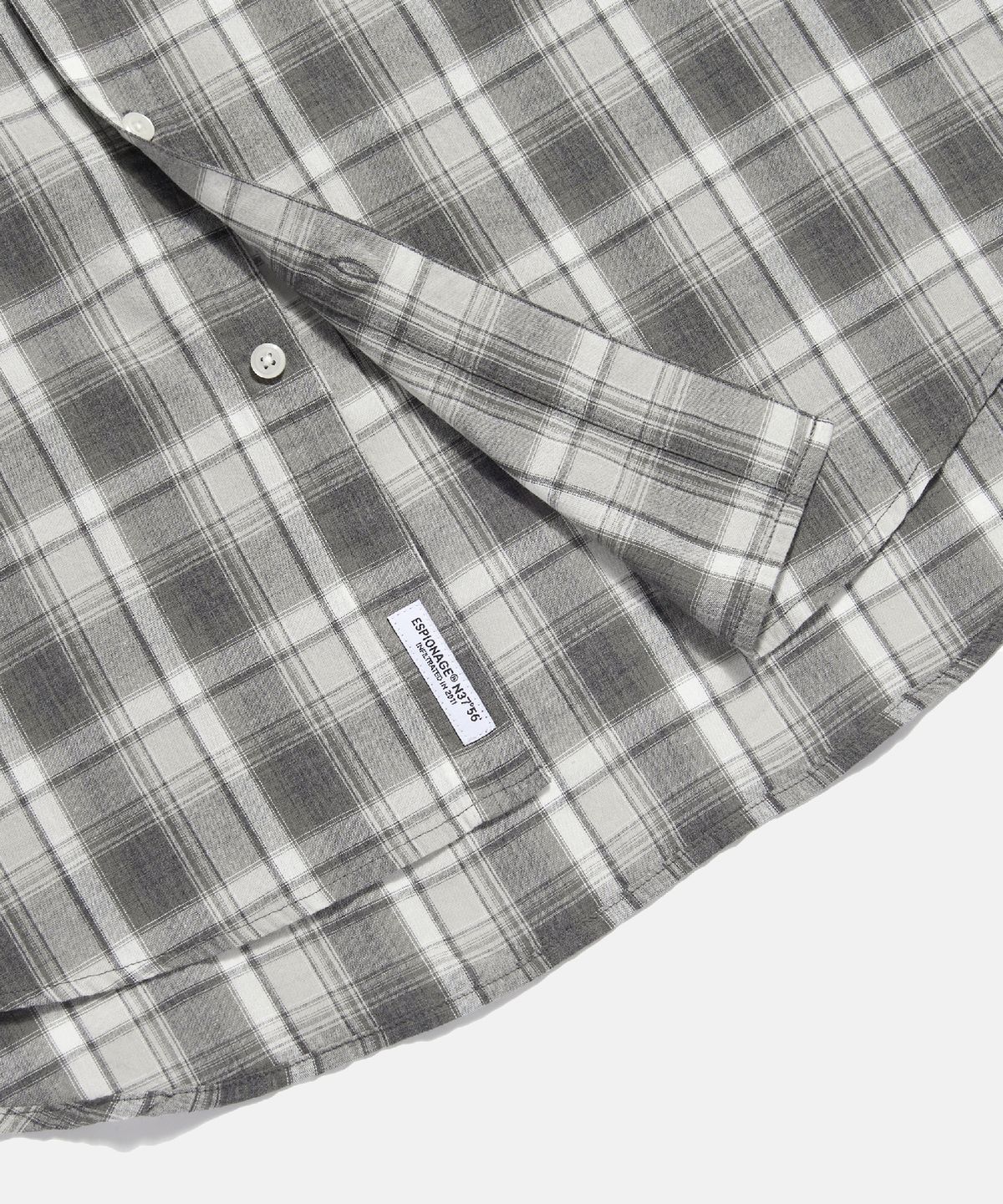 에스피오나지(ESPIONAGE) Vintage Plaid Comfy Shirt Grey