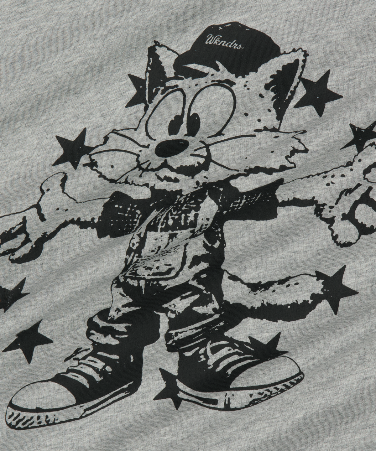 위캔더스(WKNDRS) CAT RINGER T-SHIRT (M.GREY)