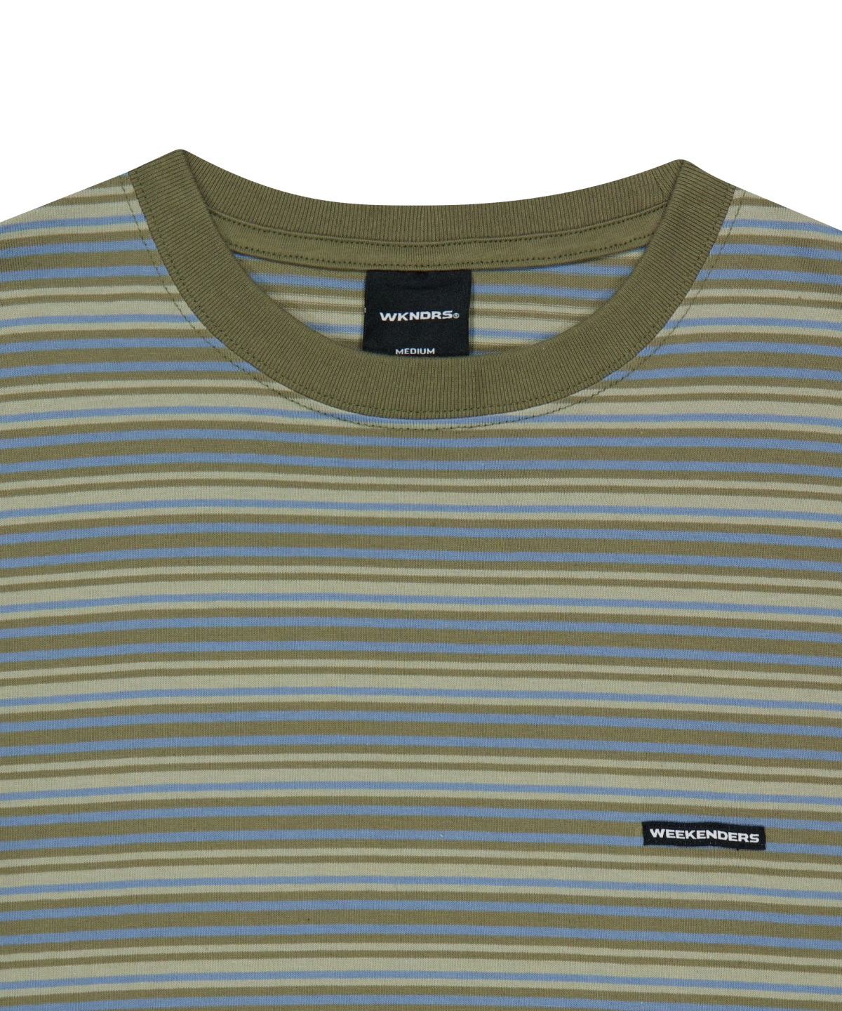 위캔더스(WKNDRS) MULTI-STRIPED LS T-SHIRT (L.KHAKI)