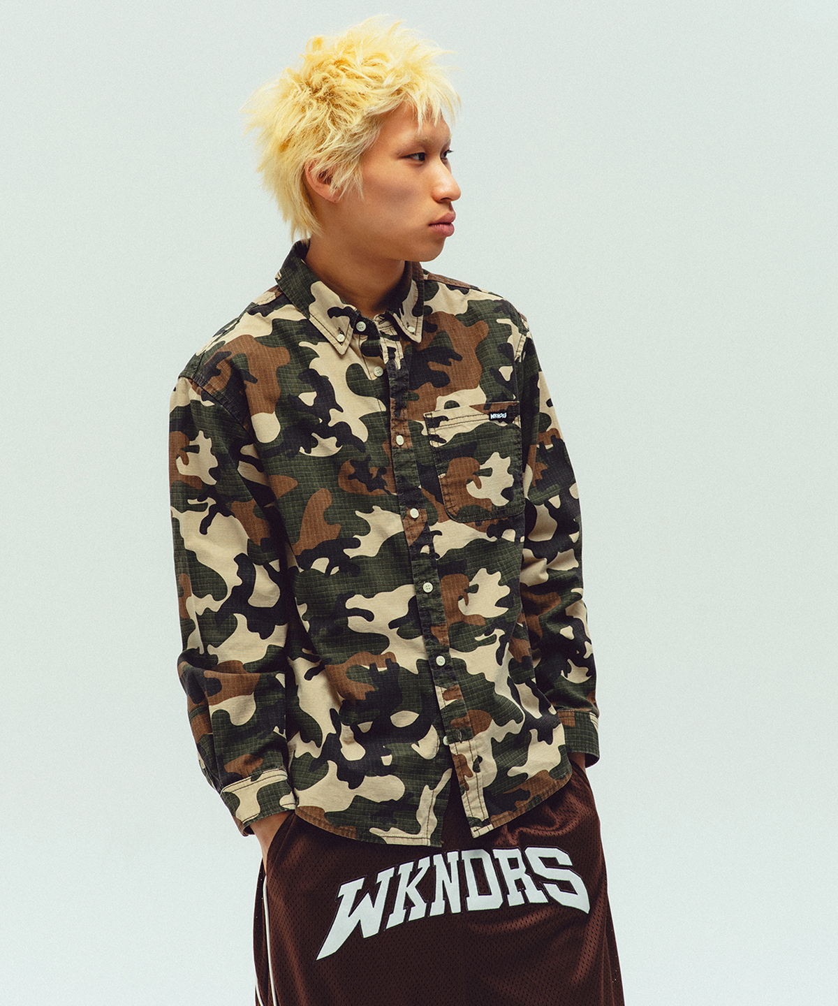 위캔더스(WKNDRS) VINTAGE WASHED SHIRT (CAMO)