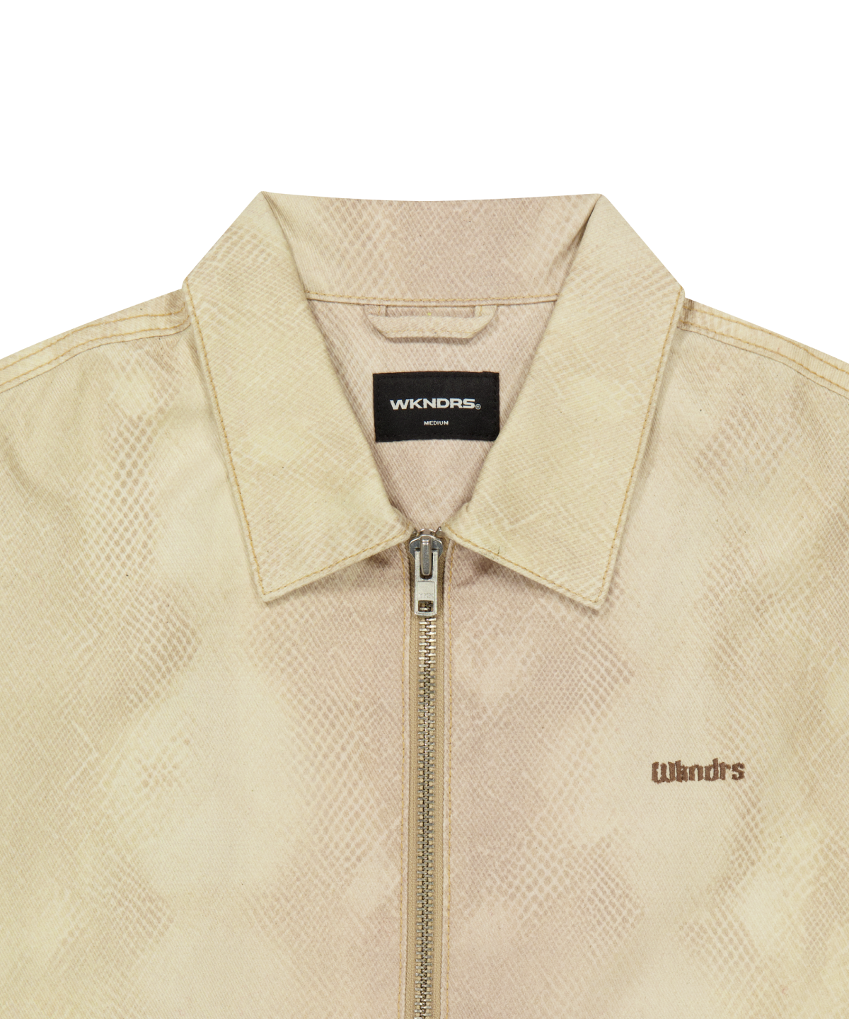 위캔더스(WKNDRS) PYTHON-PRINT COATED JACKET (BEIGE)