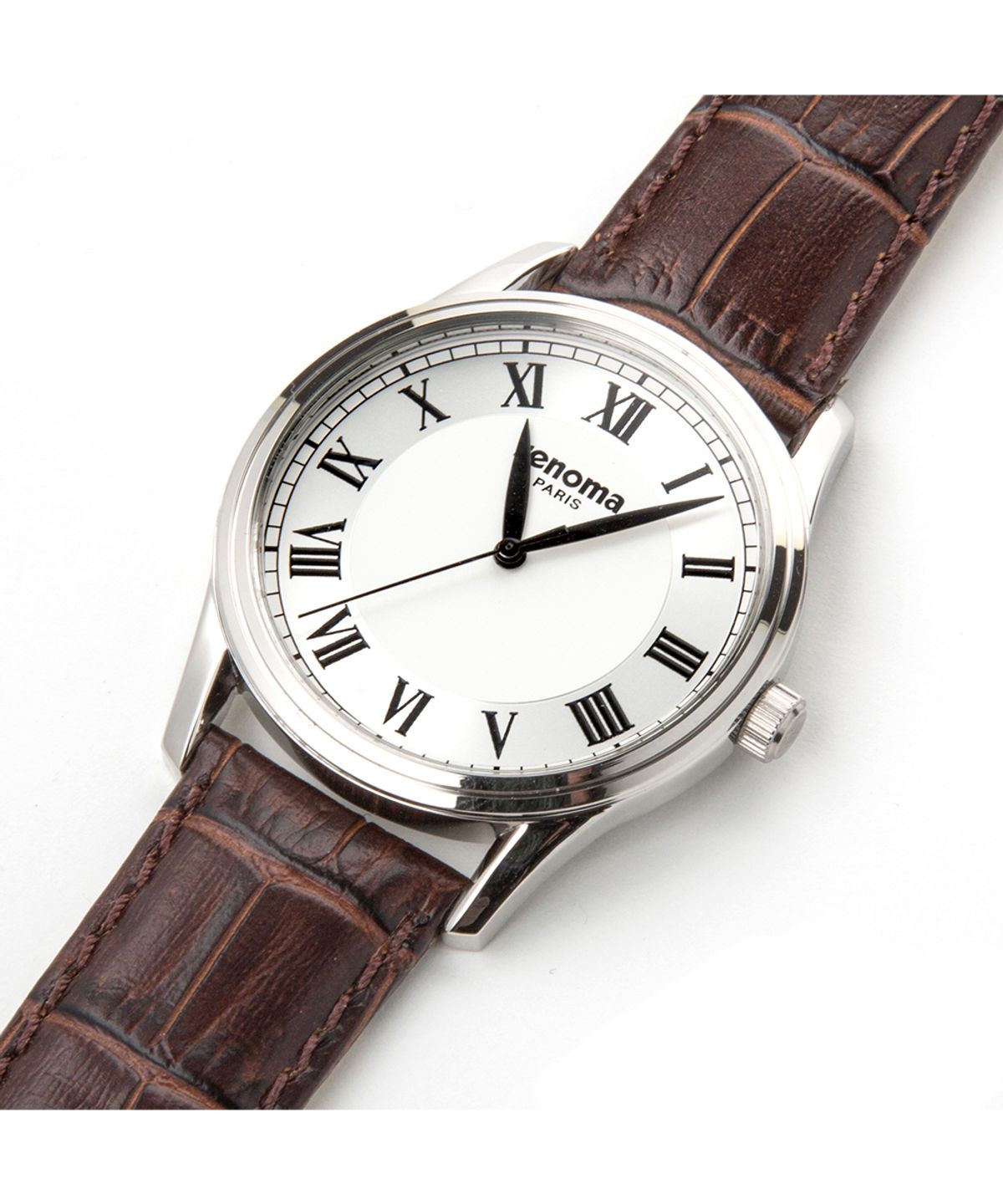 레노마 시계(RENOMA WATCH) 프렌치 심플 로마자 남성 가죽시계 RE5105MWHBR