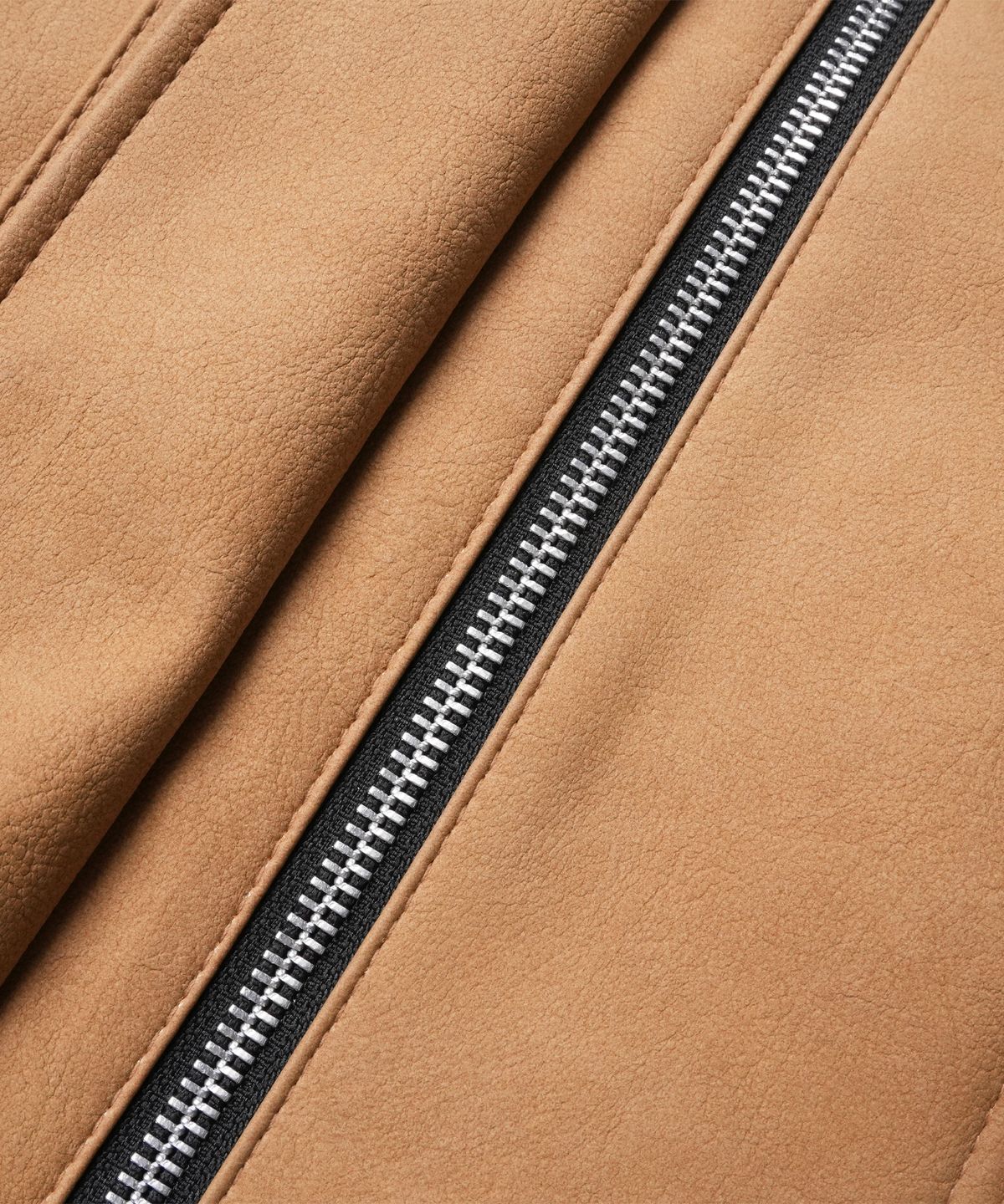 도프셉(DOFFSEPT) Vegan Leather Overfit Blouson Jacket in Camel