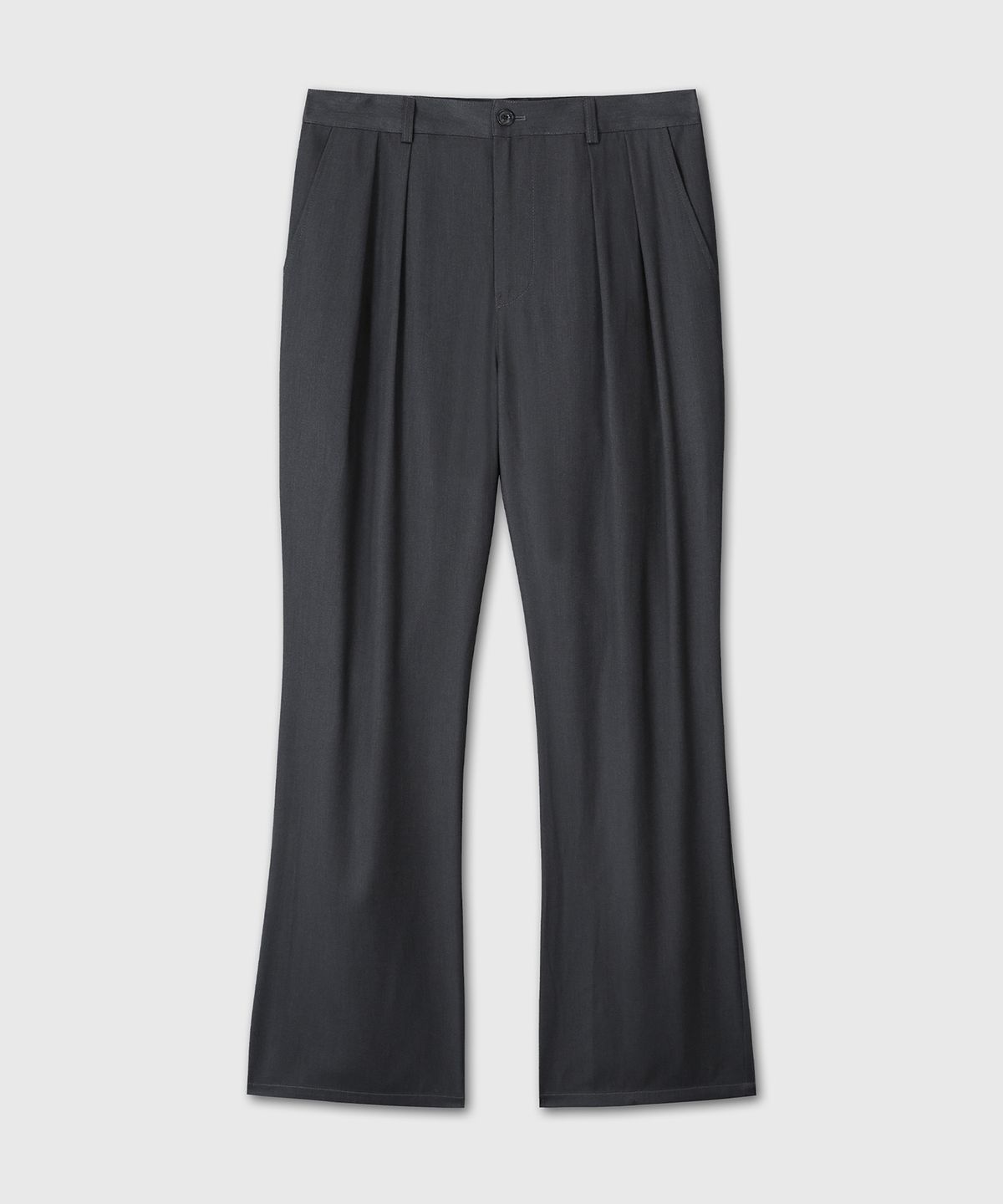 다이브인(DIVEIN) BUTTON PLEATED TROUSERS (CHARCOAL)
