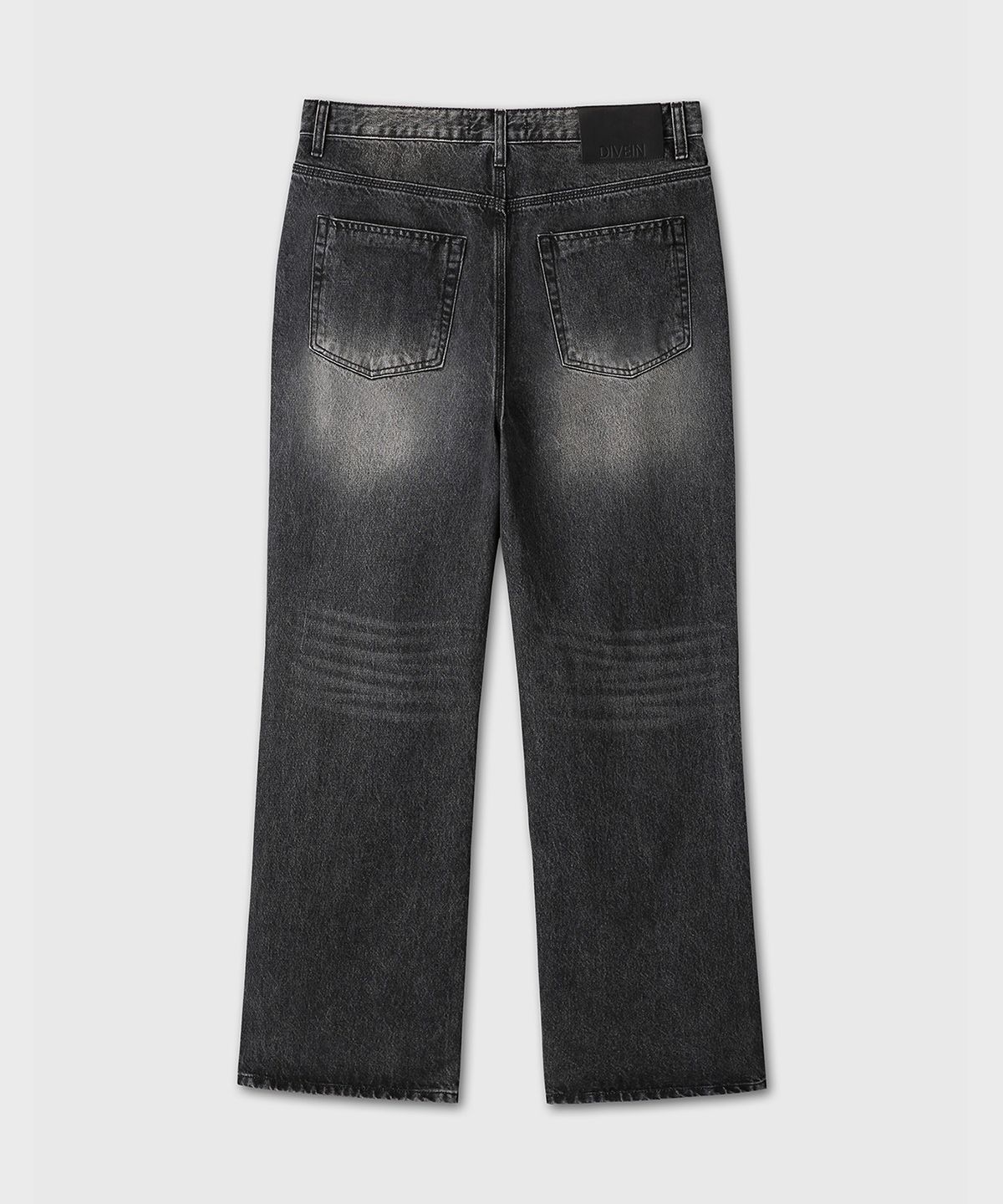 다이브인(DIVEIN) LOOSED STRAIGHT DENIM PANTS (WASHED BLACK)