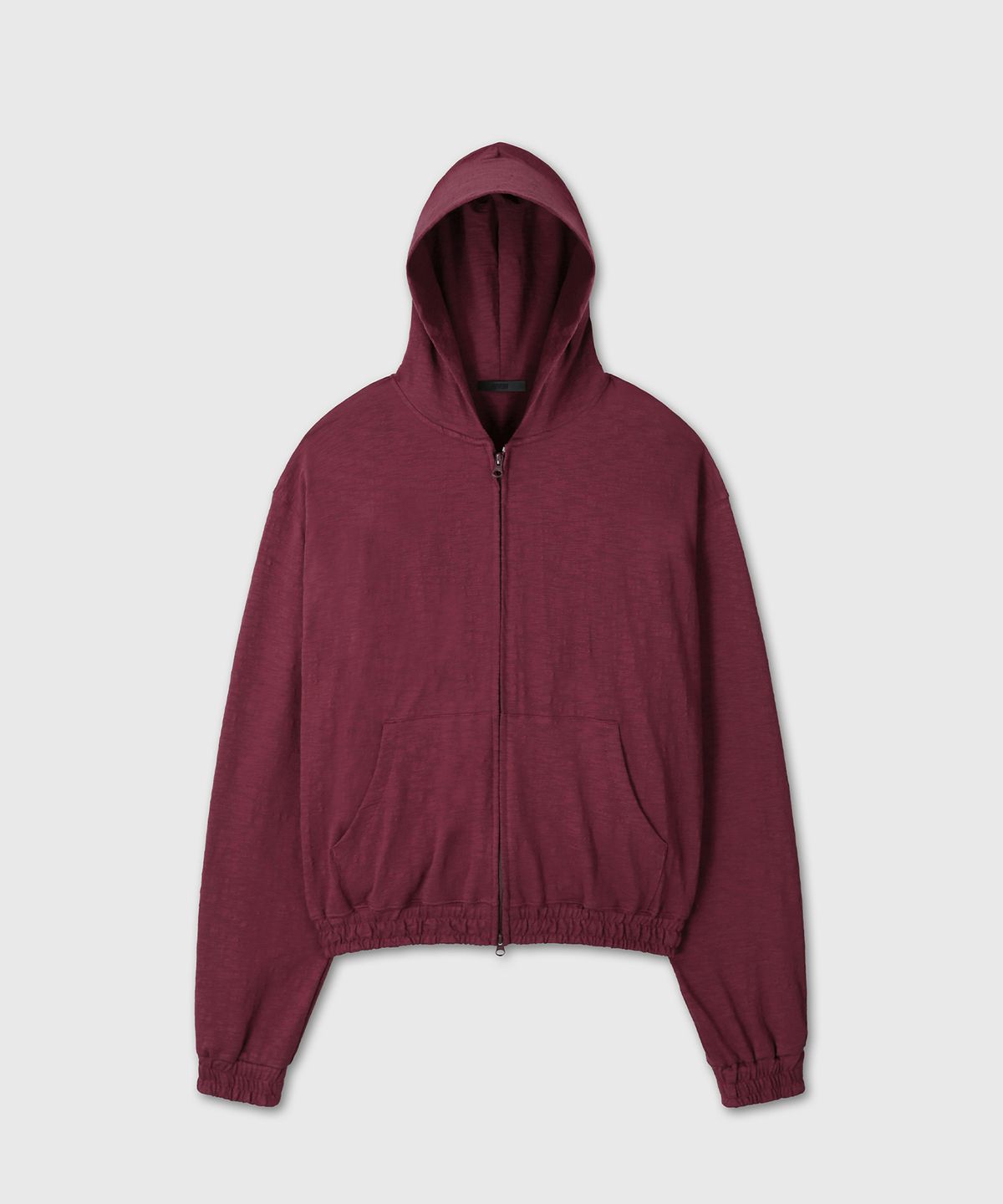 다이브인(DIVEIN) SLUB CROP HOOD ZIP-UP (BURGUNDY)