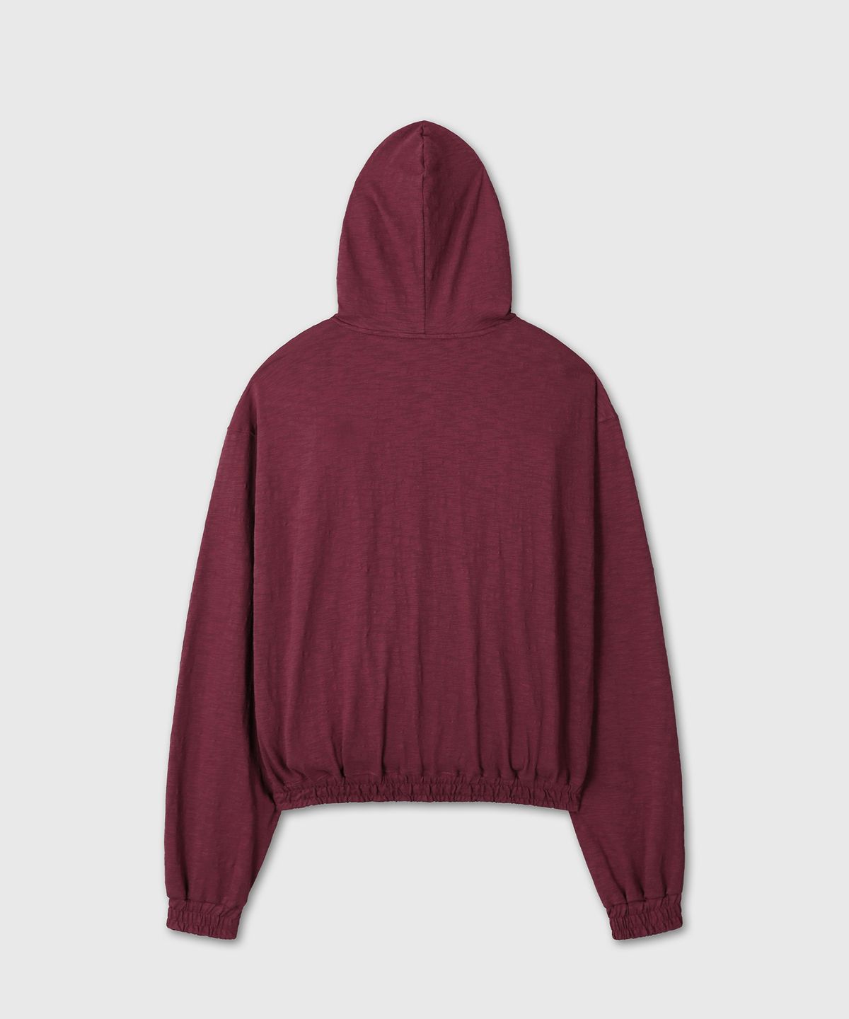 다이브인(DIVEIN) SLUB CROP HOOD ZIP-UP (BURGUNDY)