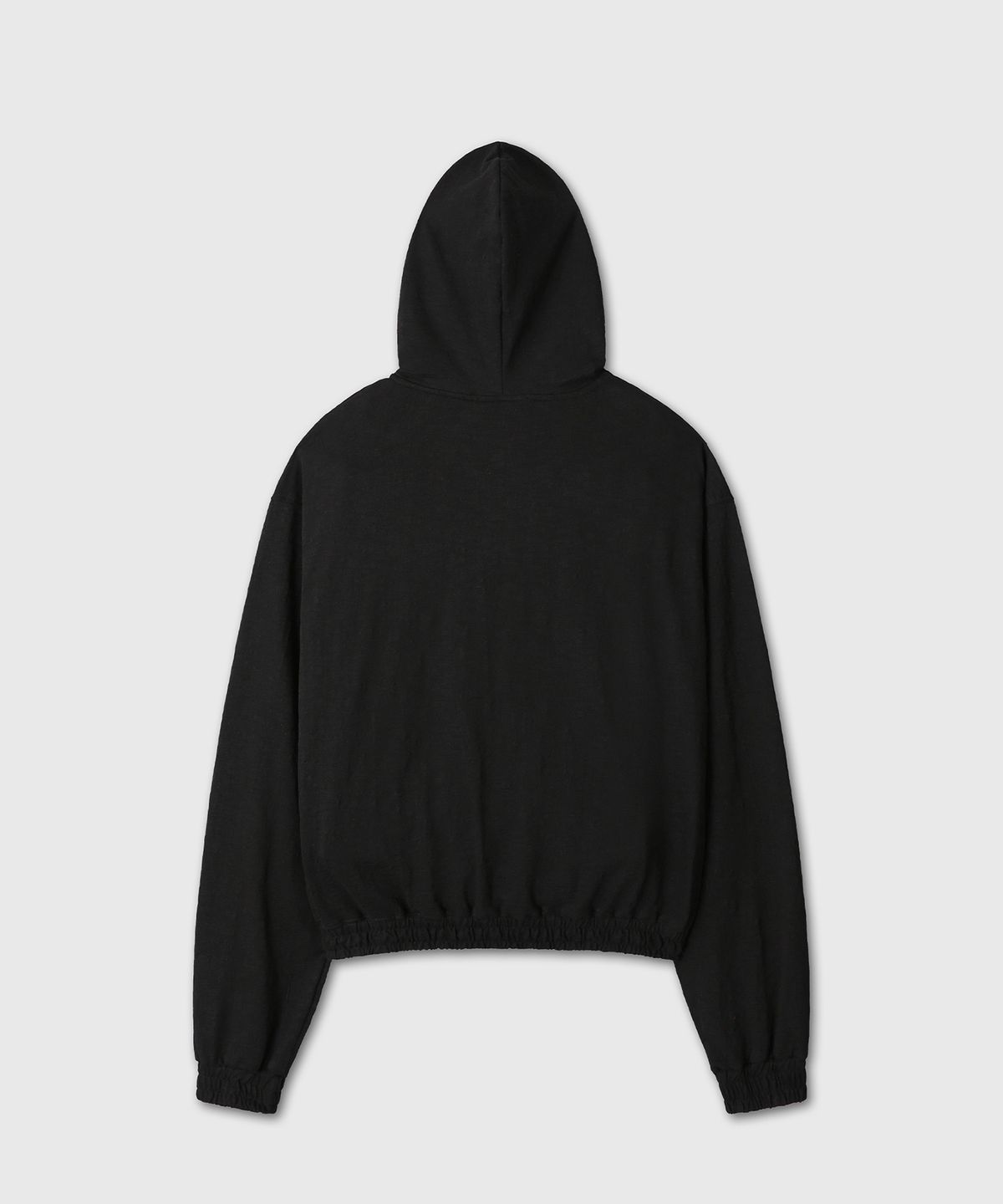 다이브인(DIVEIN) SLUB CROP HOOD ZIP-UP (BLACK)