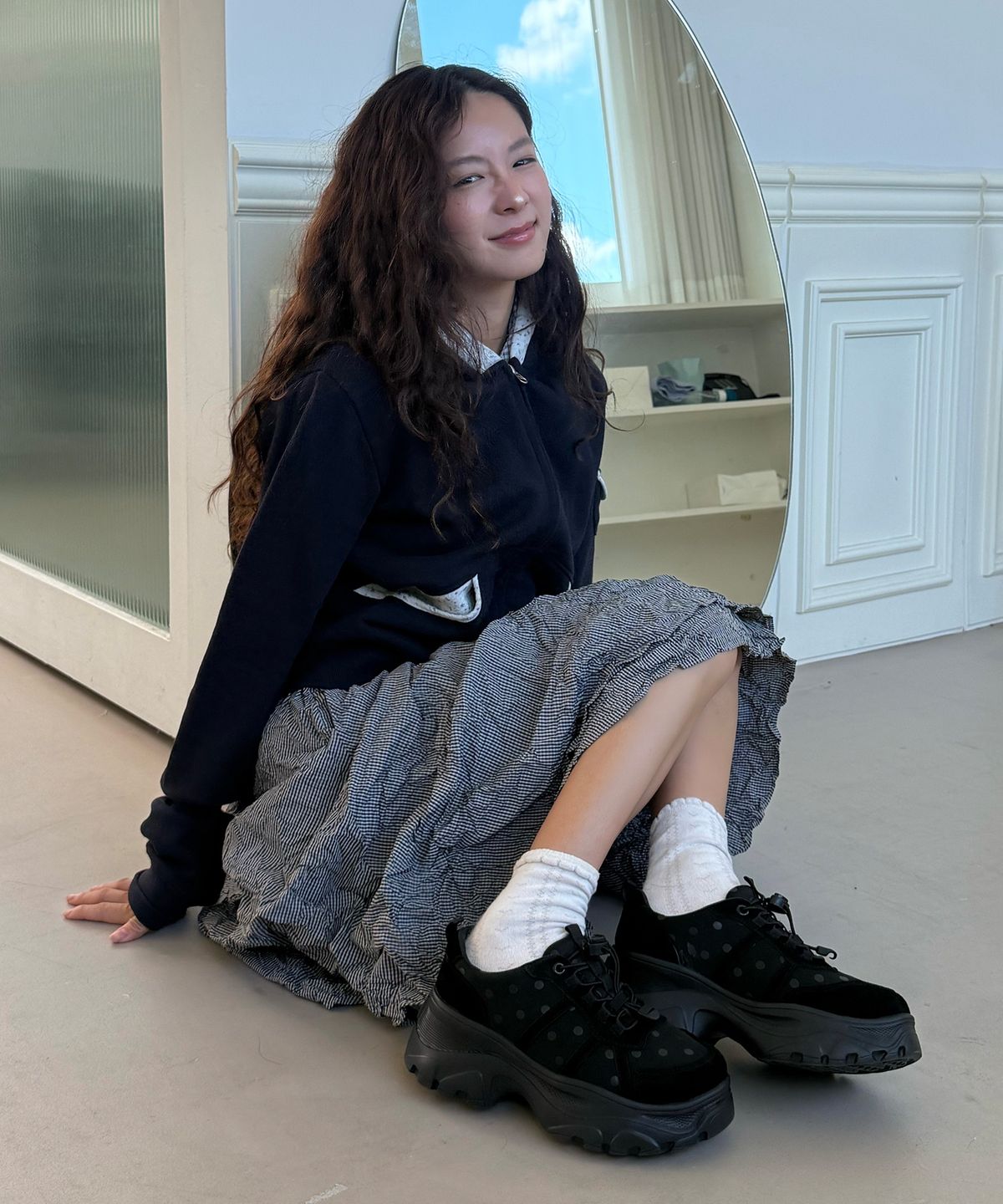 엘리자베스 스튜어트(ELIZABETH STUART) [도트스웨이드] 플랫폼 키높이 스니커즈 EBAL167108+65330