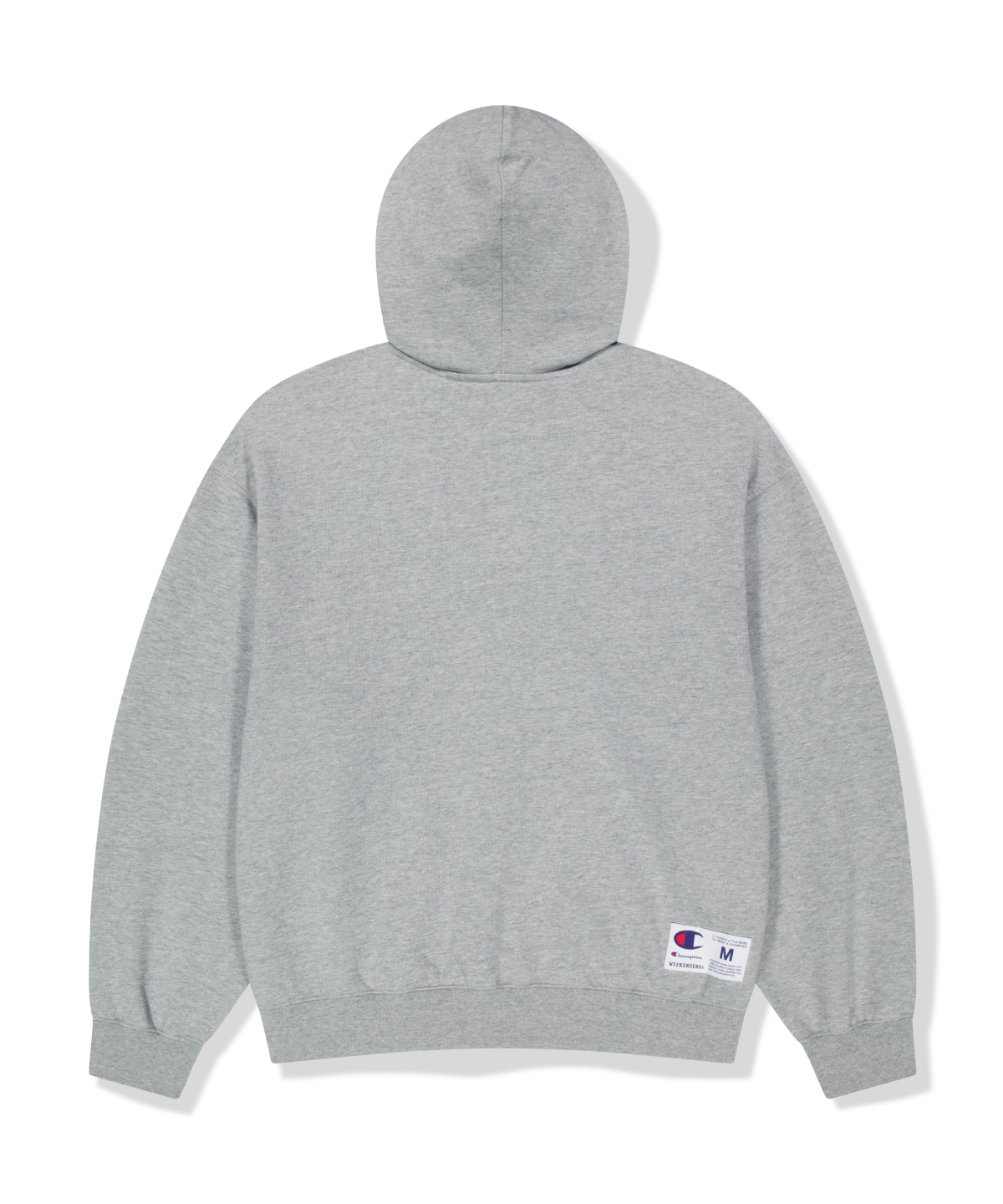 위캔더스(WKNDRS) WKNDRS x CHAMPION LOGO ZIP-UP HOODIE (M.GREY)