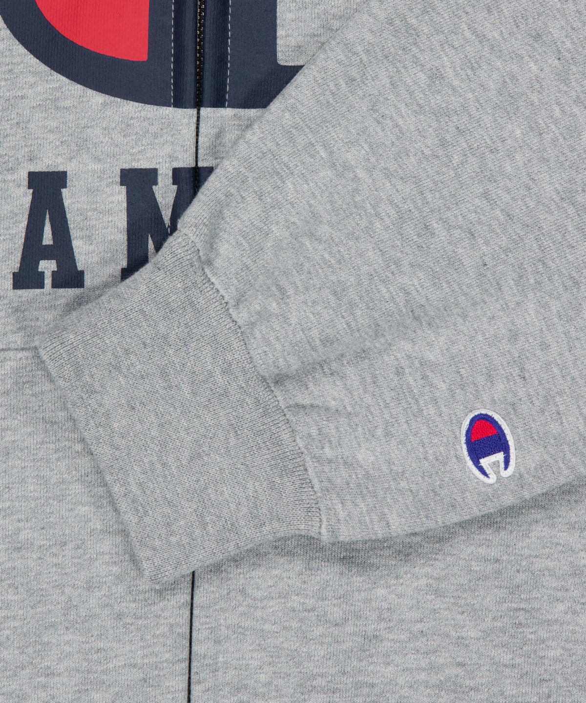 위캔더스(WKNDRS) WKNDRS x CHAMPION LOGO ZIP-UP HOODIE (M.GREY)