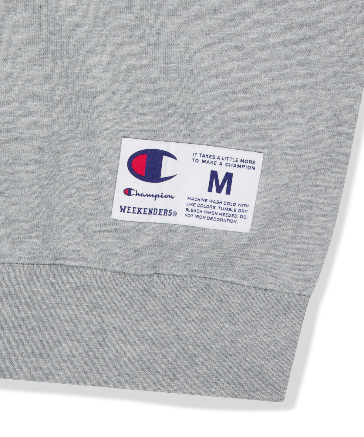 위캔더스(WKNDRS) WKNDRS x CHAMPION LOGO ZIP-UP HOODIE (M.GREY)