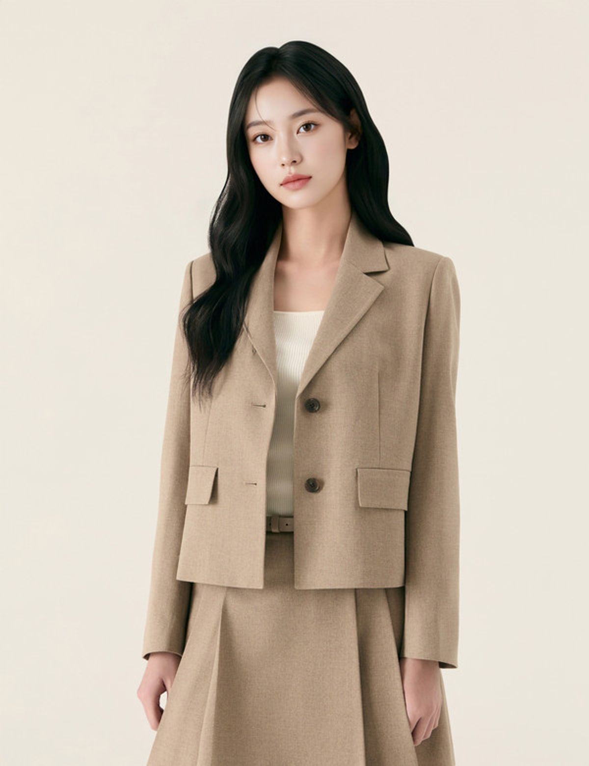 로엠(ROEM) 테일러드 숏 자켓 셋업_RMJKG23R12