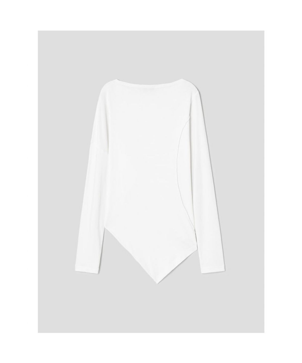 앙개(ANGGAE) Asymmetrical Drape  TShirt  White