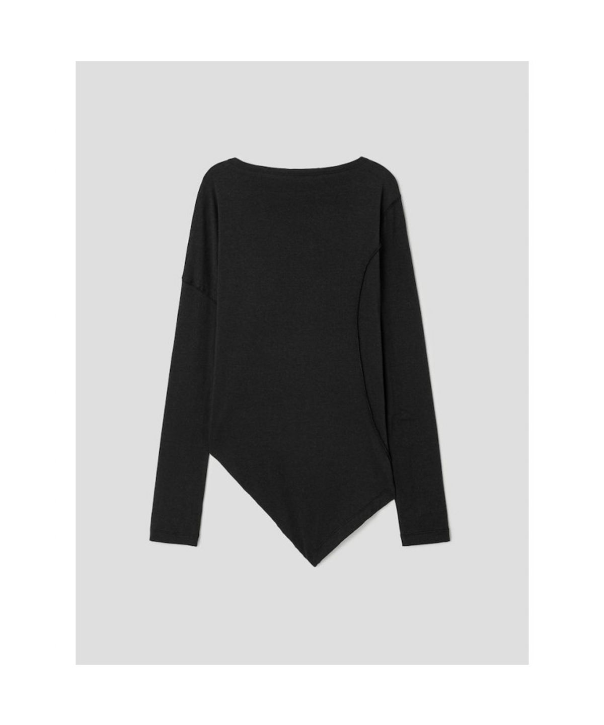 앙개(ANGGAE) Asymmetrical Drape  TShirt  Black