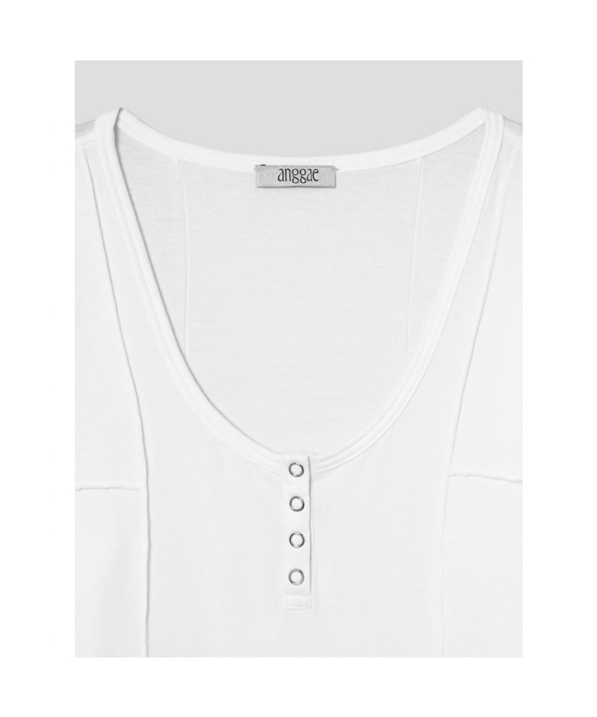 앙개(ANGGAE) Henry Neck TShirt   White