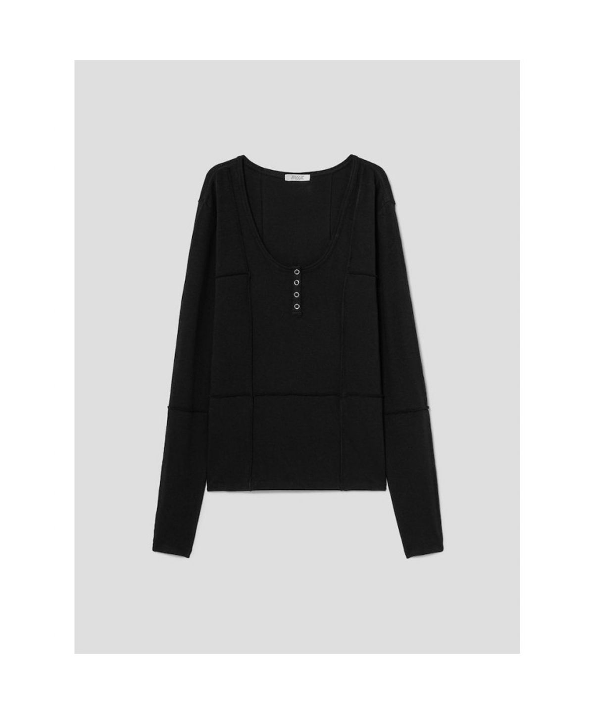 앙개(ANGGAE) Henry Neck TShirt  Black