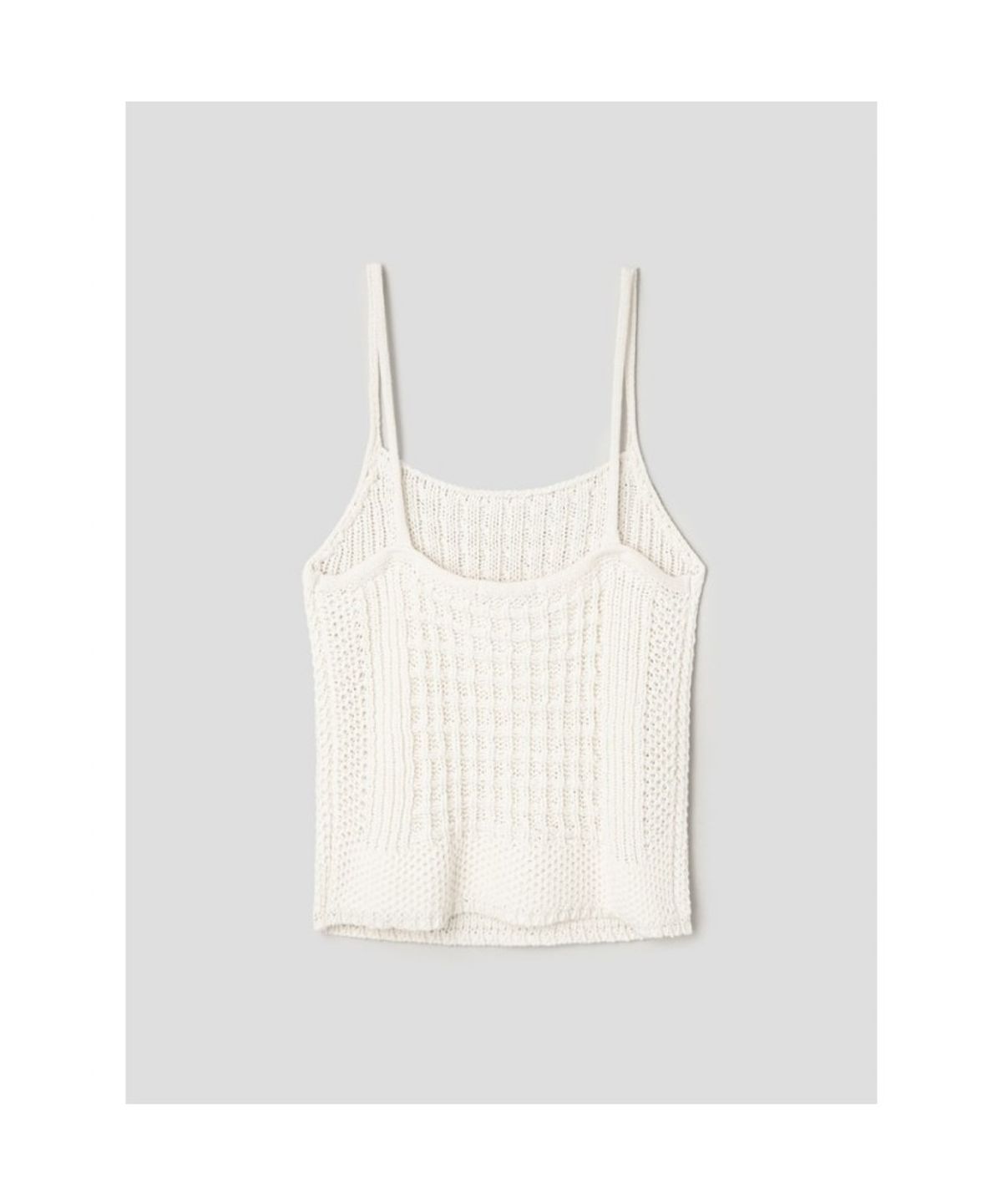 앙개(ANGGAE) Waffle Bustier Top   Ivory
