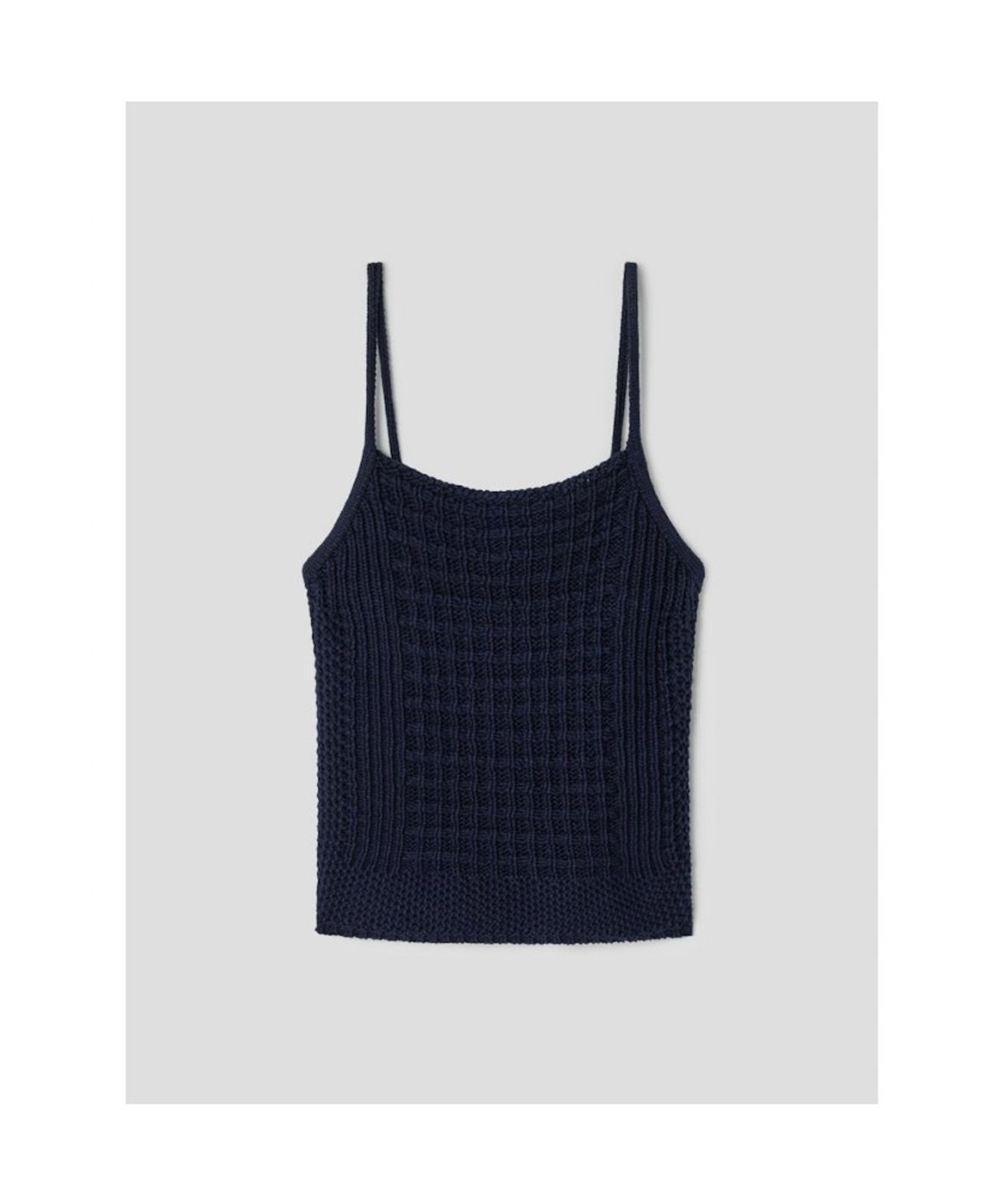 앙개(ANGGAE) Waffle Bustier Top   Navy