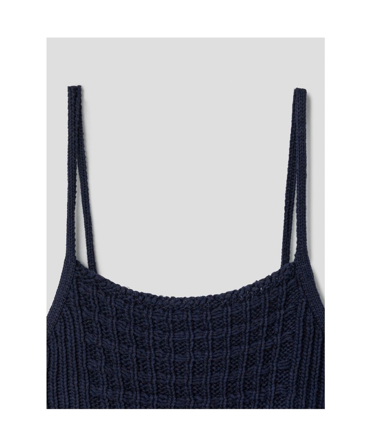 앙개(ANGGAE) Waffle Bustier Top   Navy