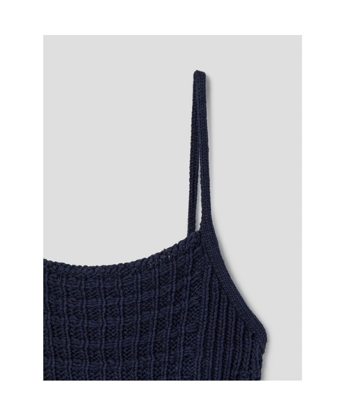앙개(ANGGAE) Waffle Bustier Top   Navy