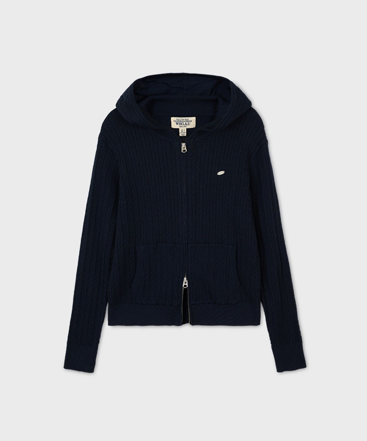 후아유(WHO.A.U) High-Guage Cable Hoodie Zip-up / WHCKG2391F