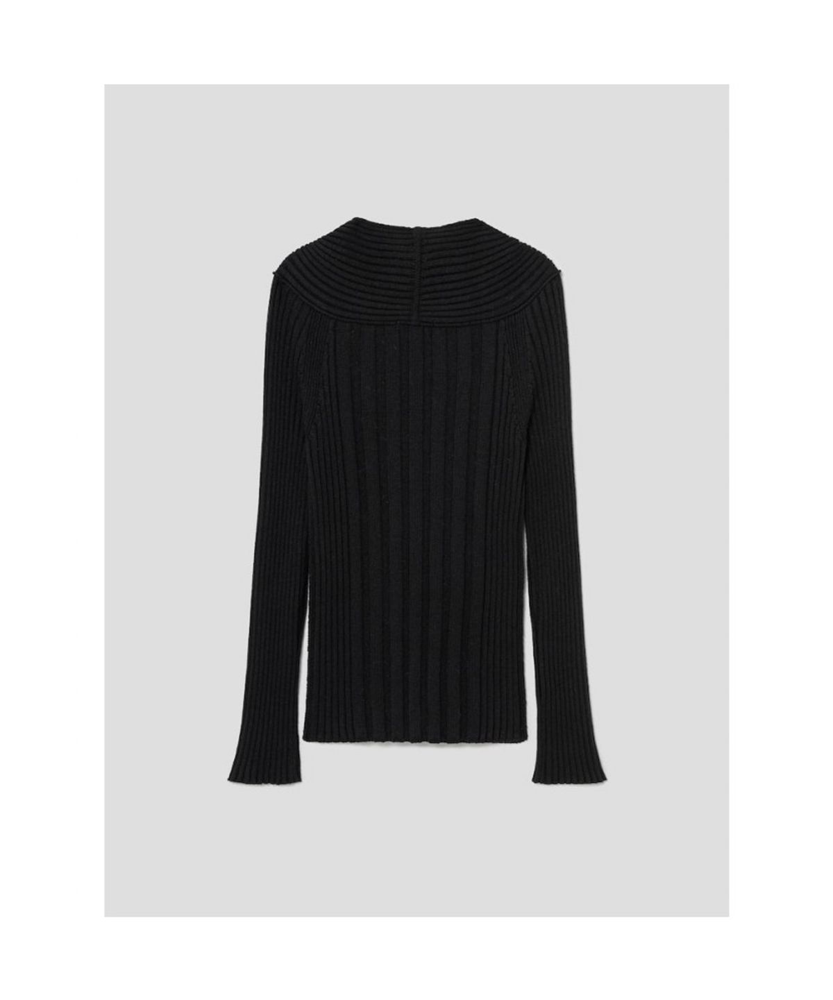 앙개(ANGGAE) Tube Neck Rib Pullover  Black