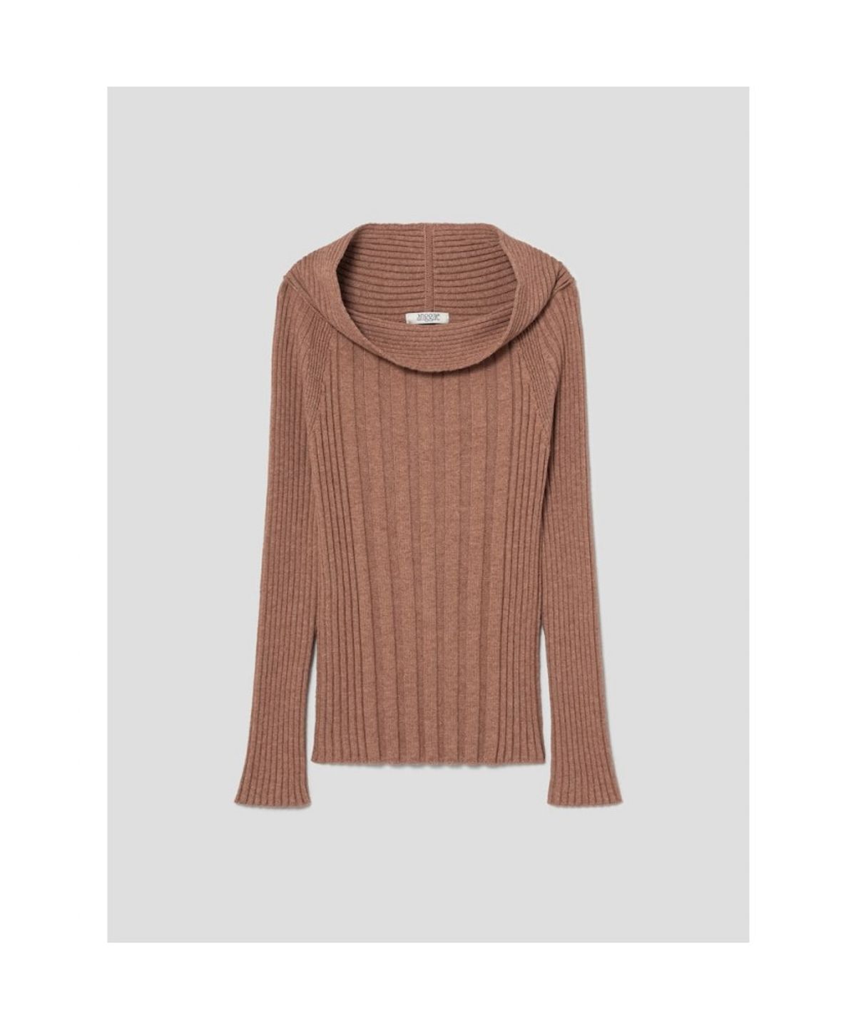 앙개(ANGGAE) Tube Neck Rib Pullover  Brown