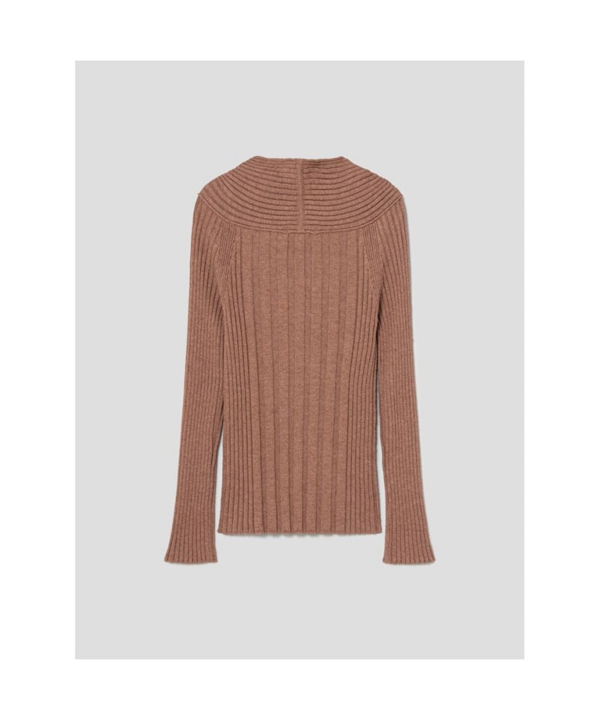 앙개(ANGGAE) Tube Neck Rib Pullover  Brown