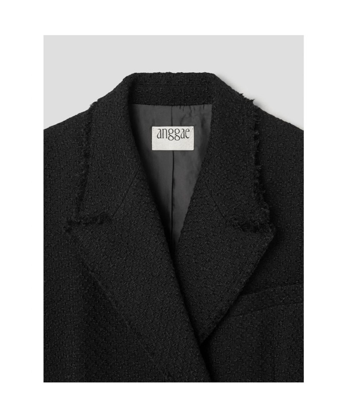 앙개(ANGGAE) Oversized Tweed Jacket  Black