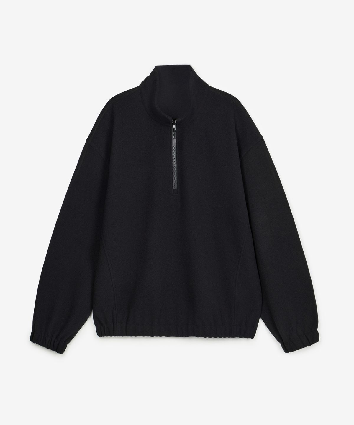 티엔지티 우먼(TNGT WOMAN) W Oversized Fleece Quarter Zip-up Sweatshirt (Black) TNTS6E103BK